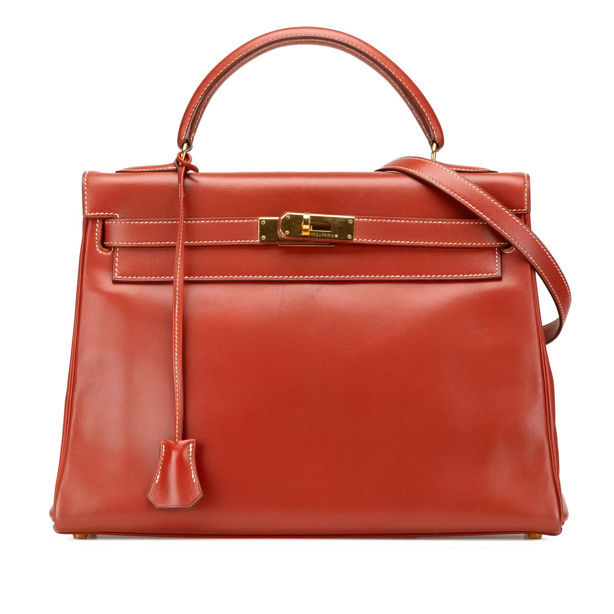 Hermes Hermès Box Calf Kelly Retourne 32 Red Size ONE SIZE - 1 Thumbnail