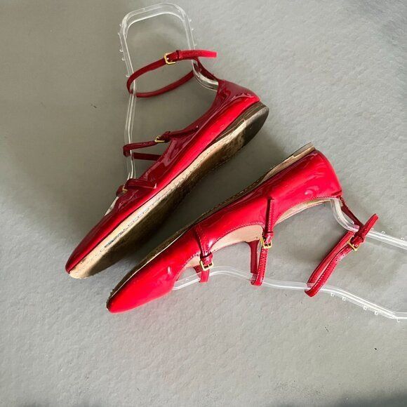 Miu Miu Miu Miu Patent Leather Triple Strap Mary Jane Flats Size US 7 / IT 37 - 6 Thumbnail
