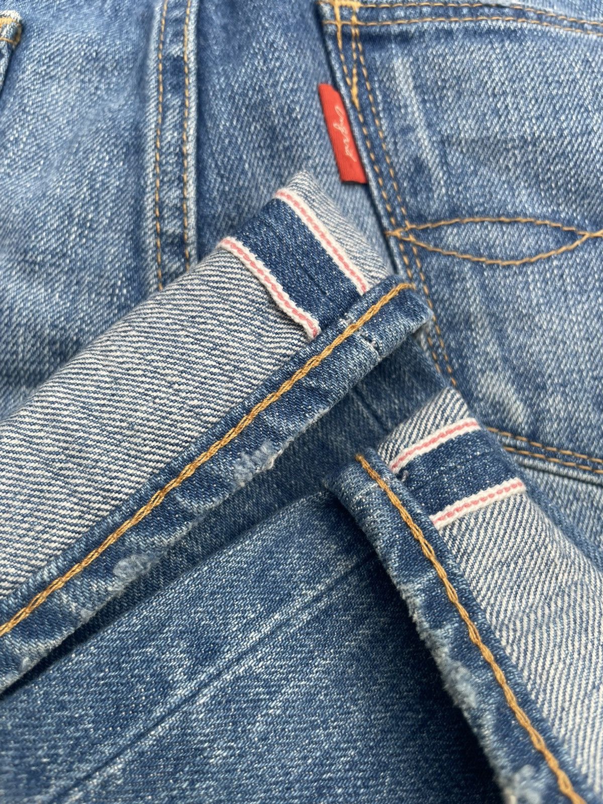 Japanese Brand Ungrid Distresed Selvedge Jeans Size 29" - 16 Thumbnail