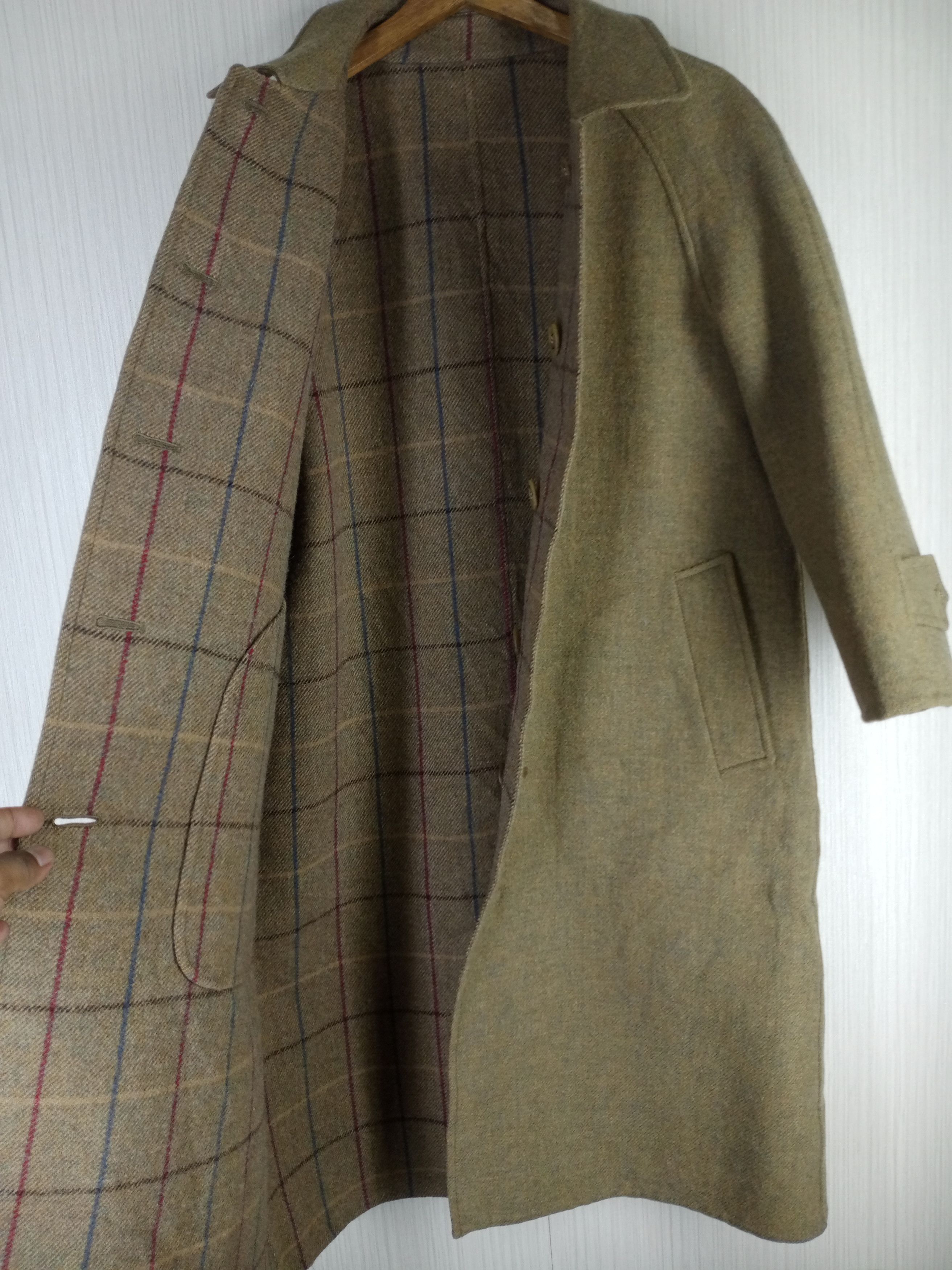 Burberry Rare Vintage 80s Burberrys Reversible Wool Long Jacket Size US M / EU 48-50 / 2 - 3 Thumbnail