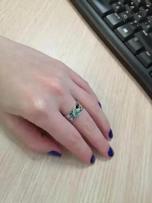 Japanese Brand × Jewelry × Vintage Creative Handmade Charming Flower Enamel Ring Size ONE SIZE - 3 Thumbnail