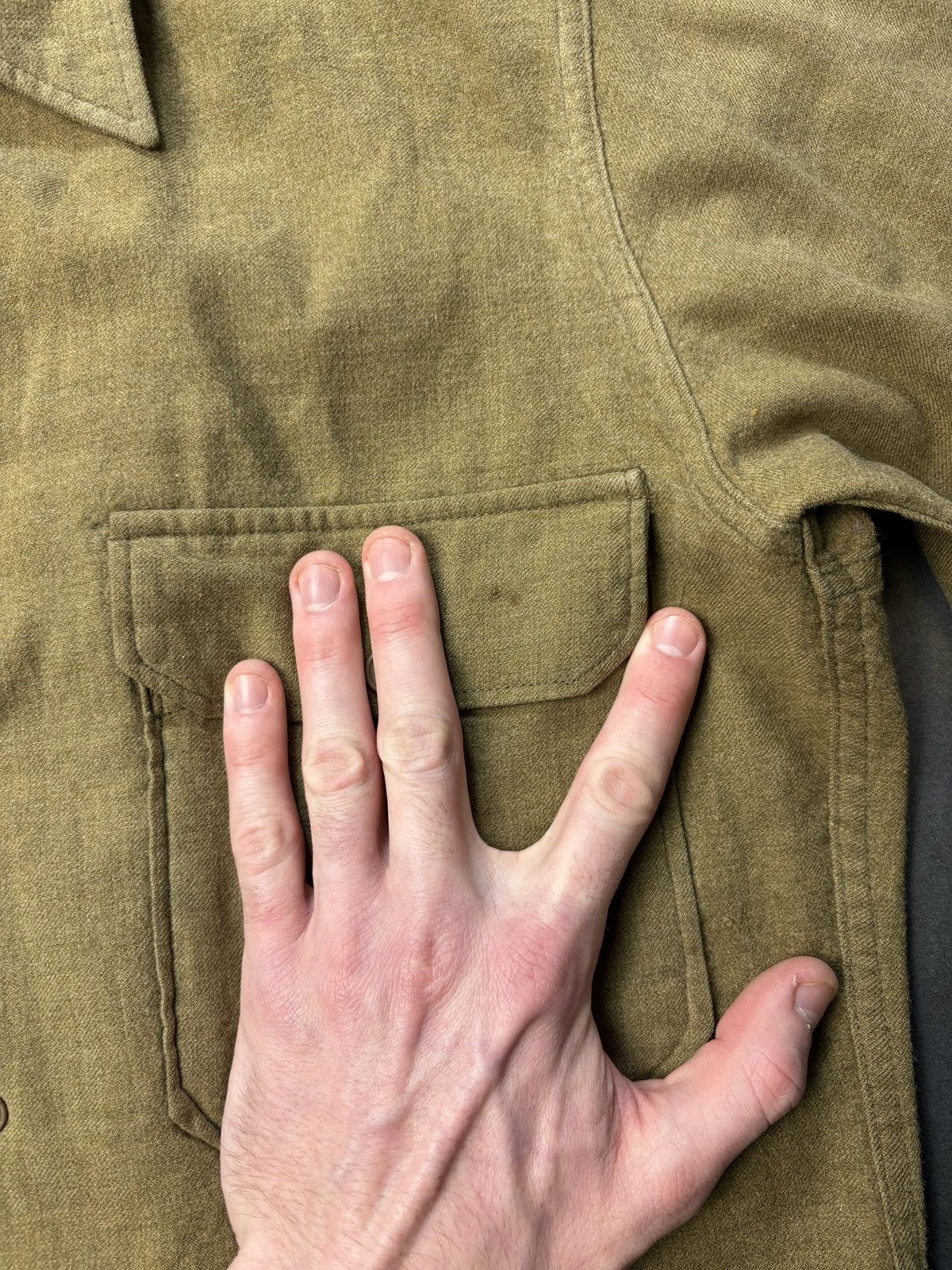 Vintage True Vintage Wool Overshirt Military Button-Up Longsleeve S Size US S / EU 44-46 / 1 - 10 Thumbnail