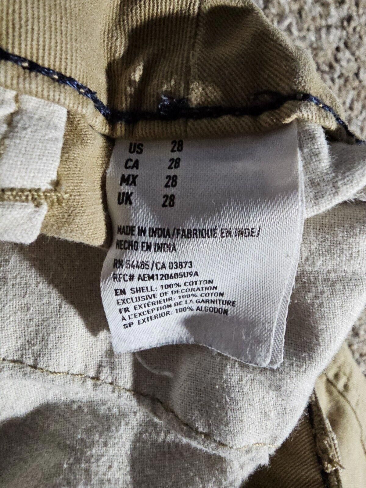Designer American Eagle Shorts Mens 28W Khaki Beige Longboard Bermuda Size US 28 / EU 44 - 4 Thumbnail