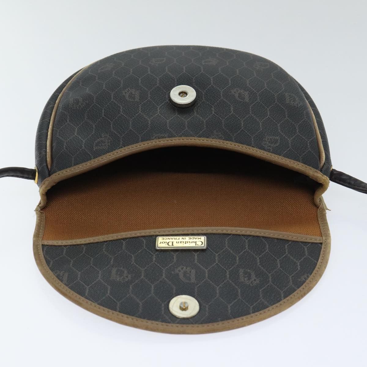 Dior DIOR Honeycomb Canvas Shoulder Bag Leather Black Gold Size ONE SIZE - 10 Thumbnail