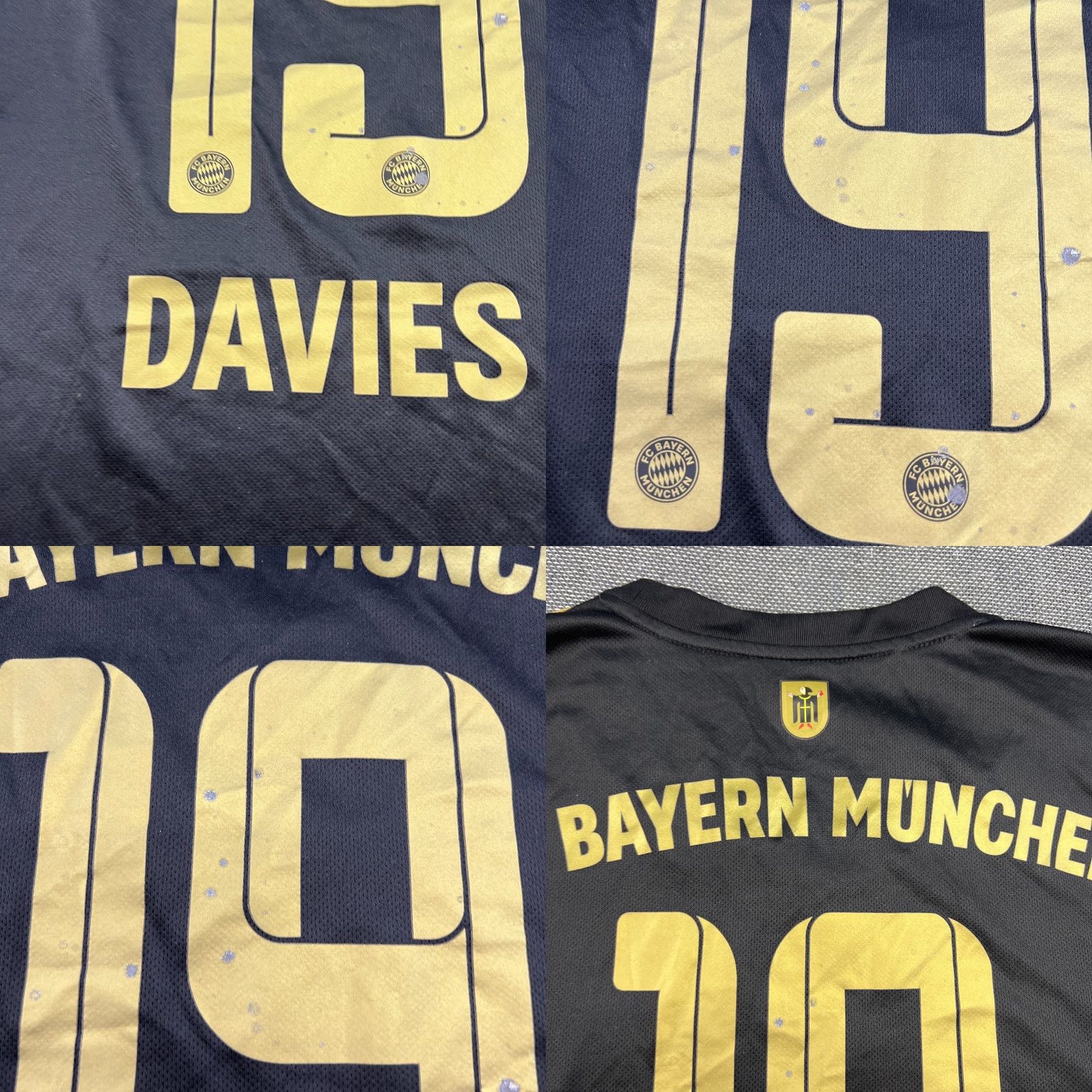 adidas Bayern Munich 2021 2022 Away Alphonso Davies #19 Jersey Football Mens 2XL Black T-Shirt