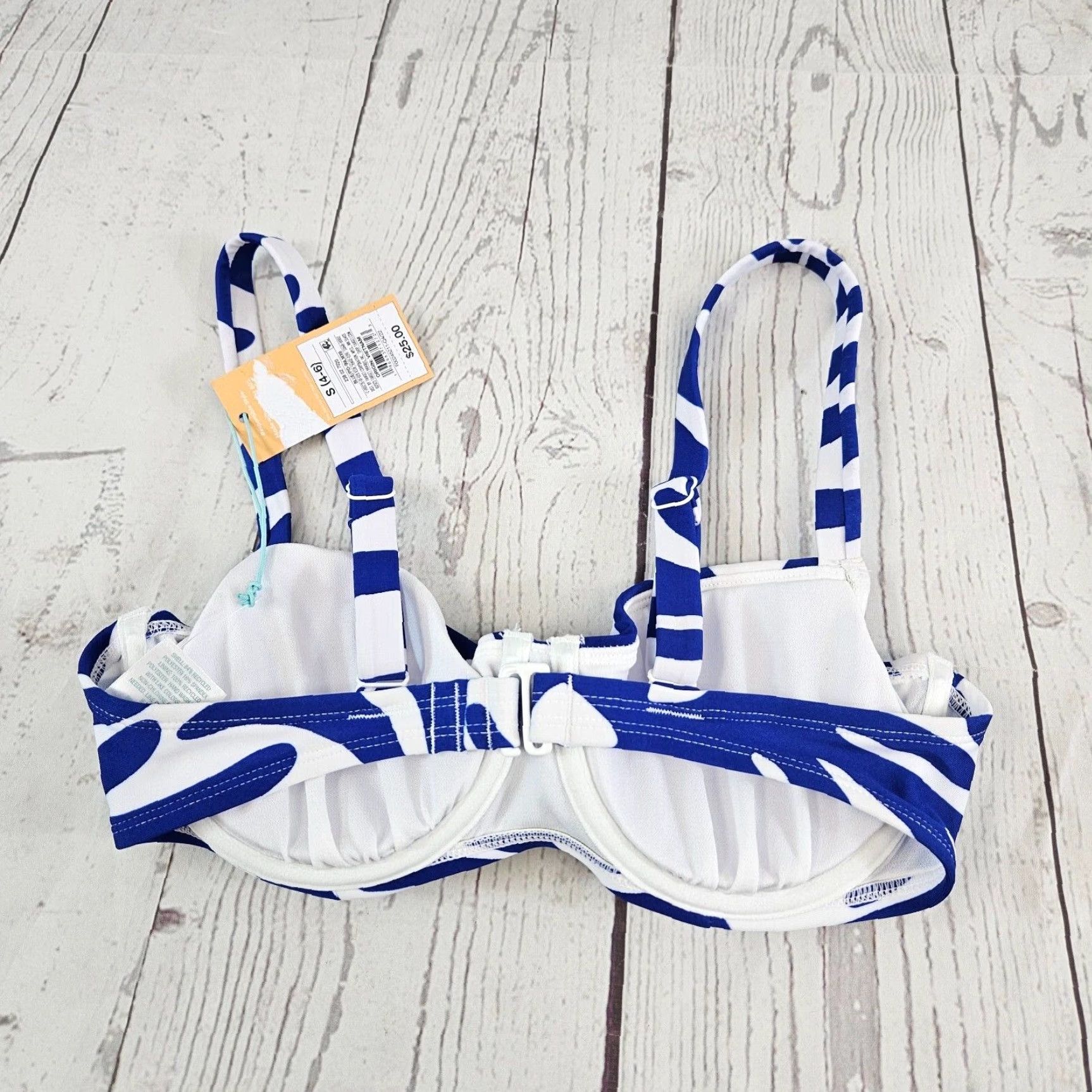Vintage Kona Sol Womens Bikini Top Sz Small Blue White Adjustable Straps Size S / US 4 / IT 40 - 2 Thumbnail