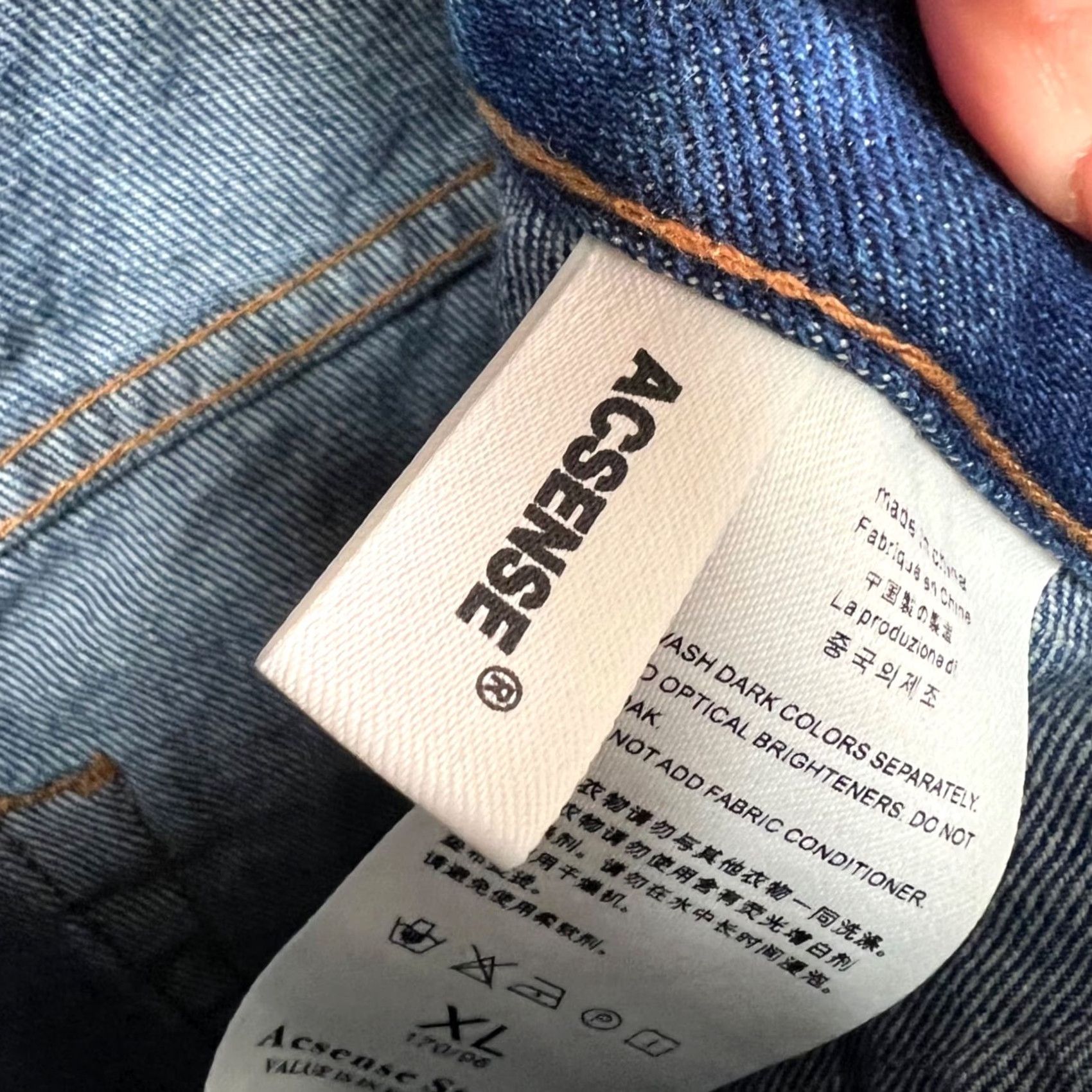 Vintage Acsense Studio Womens Size XL High-Waisted Blue Denim Jeans Straight Leg Size 40" / US 18 - 3 Thumbnail