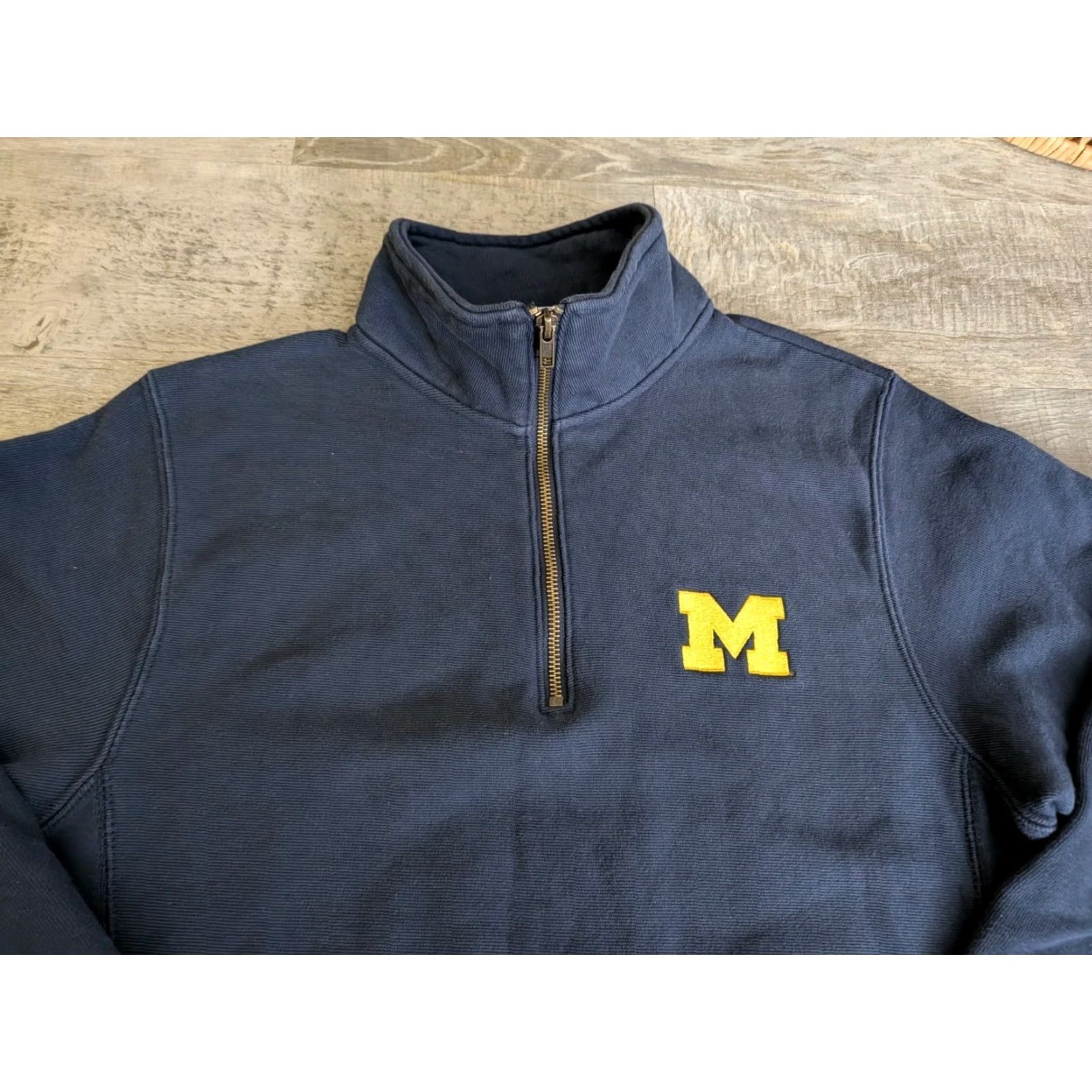 Champion VINTAGE Champion Reverse Weave 1/4 Zip Pullover Sweatshirt Michigan Wolverines Navy M Men Long Sleeve Cotton Blend Logo Size US M / EU 48-50 / 2 - 2 Thumbnail