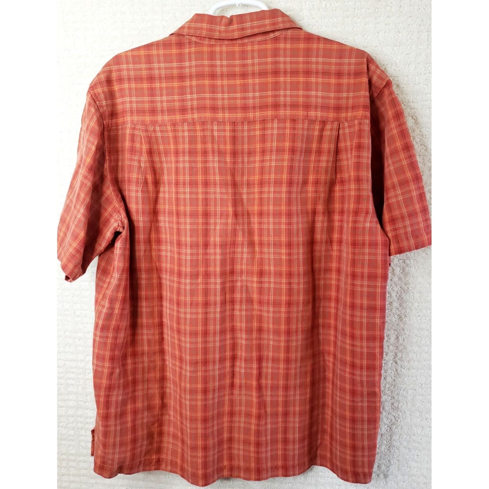Orvis Orvis Signature Collection Shirt M Orange Plaid Silk Linen Button-Down Short Sleeve Mens Size US M / EU 48-50 / 2 - 6 Thumbnail