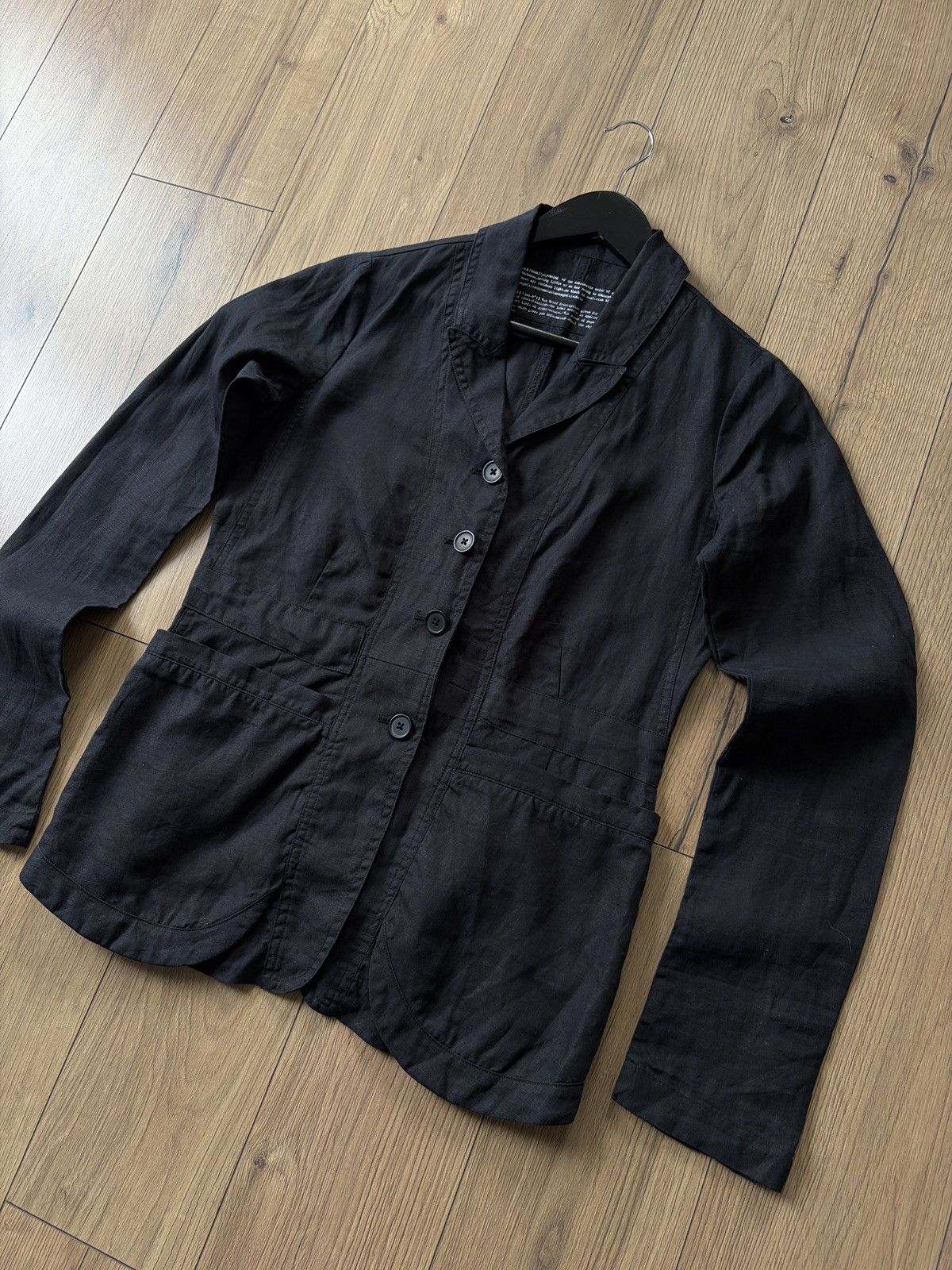 Rundholz Rundholz Black Linen Avant Garde Jacket Size XS / US 0-2 / IT 36-38 - 5 Thumbnail