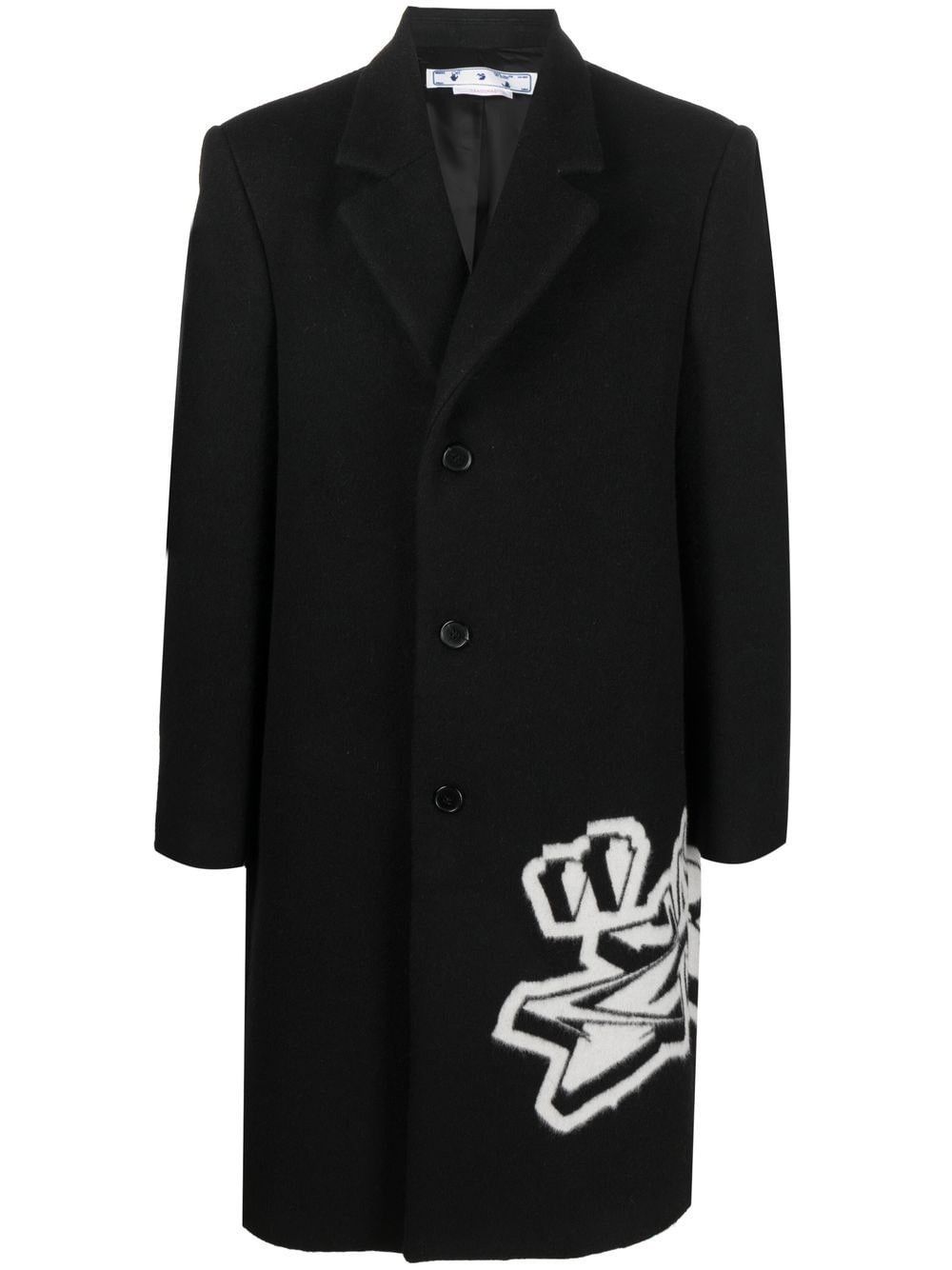 Off-White o1y0225 Logo Coat in Black Size US M / EU 48-50 / 2 - 1 Thumbnail
