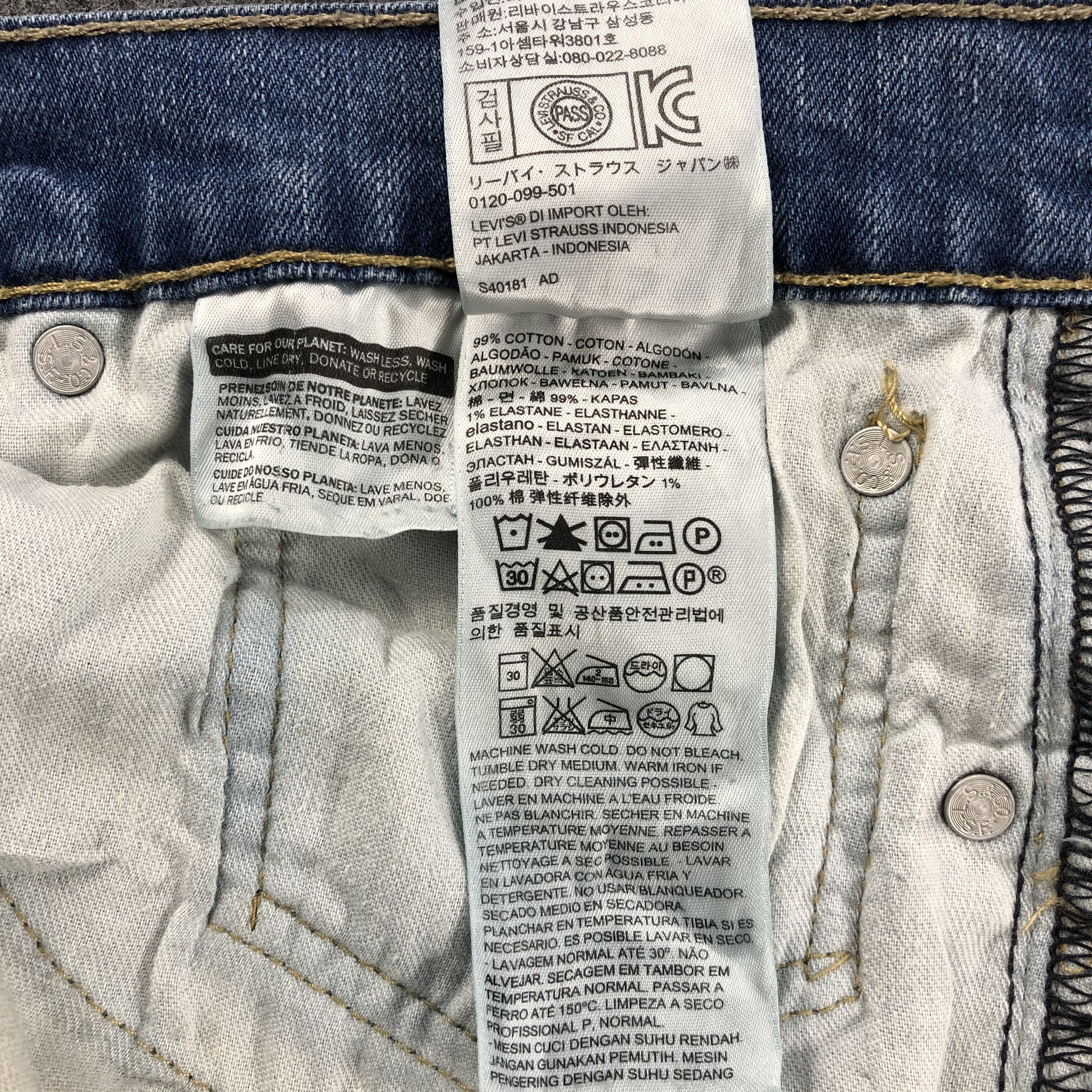 Levi's Vintage Blue Wash Levis 513 Jeans-J1718 Size US 35 - 12 Thumbnail