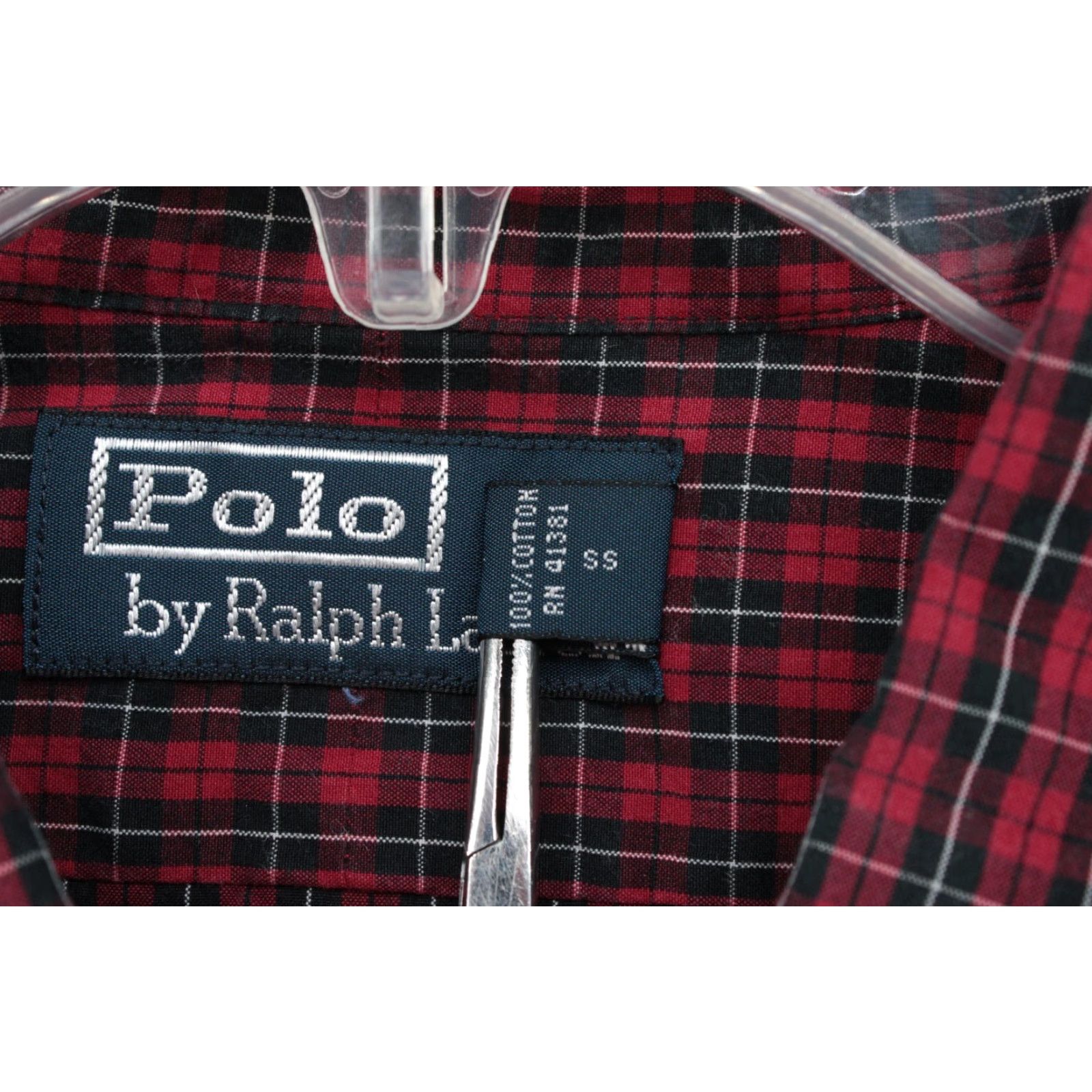 Polo Ralph Lauren VINTAGE Polo Ralph Lauren Shirt Men XL Red Plaid Long Sleeve Epaulets Military Button-Up Front Collar Size US XL / EU 56 / 4 - 7 Thumbnail