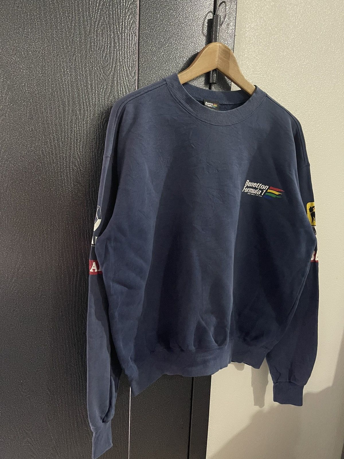 Benetton Vintage Benetton Formula 1 Racing Team Distressed Sweatshirt Size US L / EU 52-54 / 3 - 4 Thumbnail