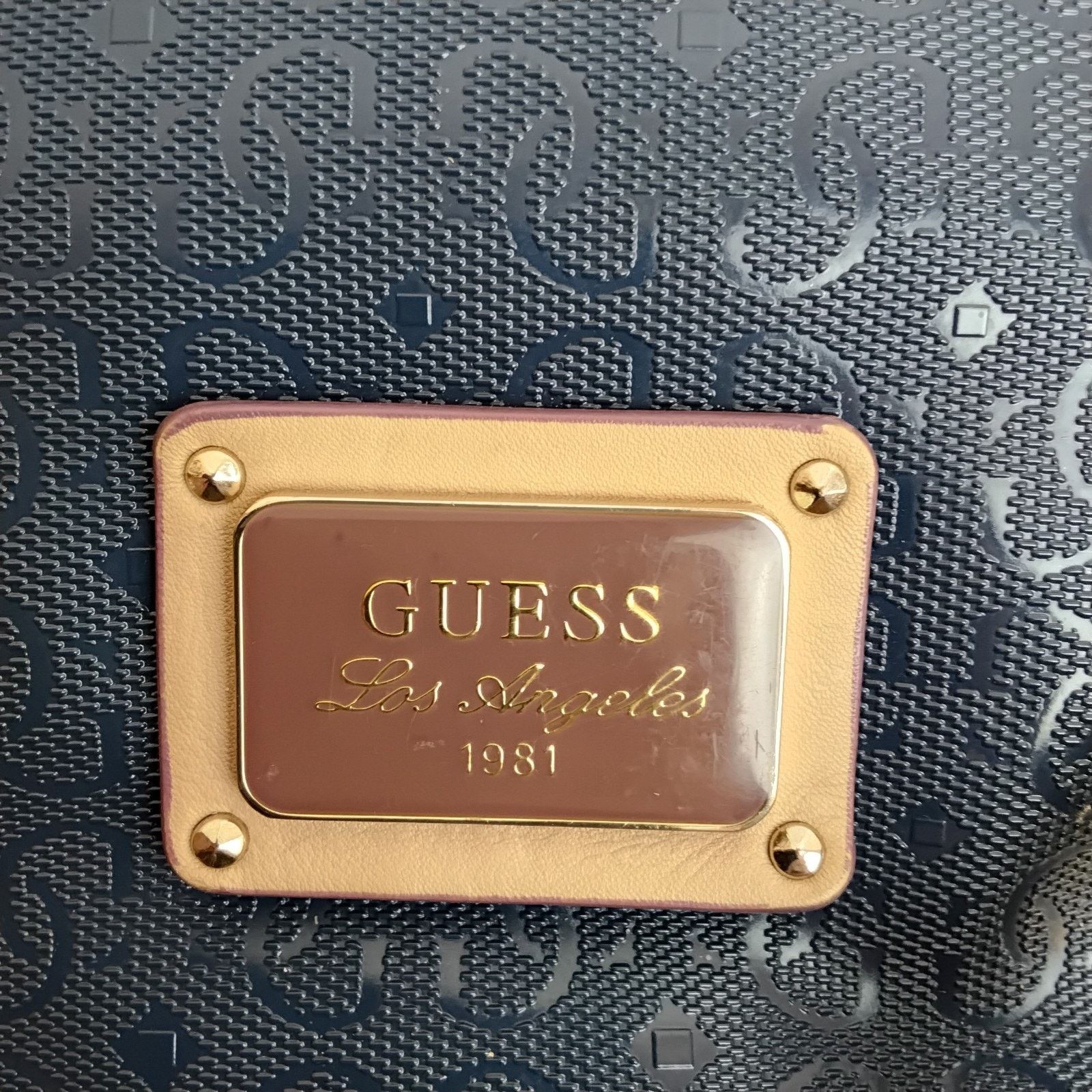 Guess Guess 1981 Los Angeles Tote Handbag Blue Embossed Size ONE SIZE - 11 Thumbnail