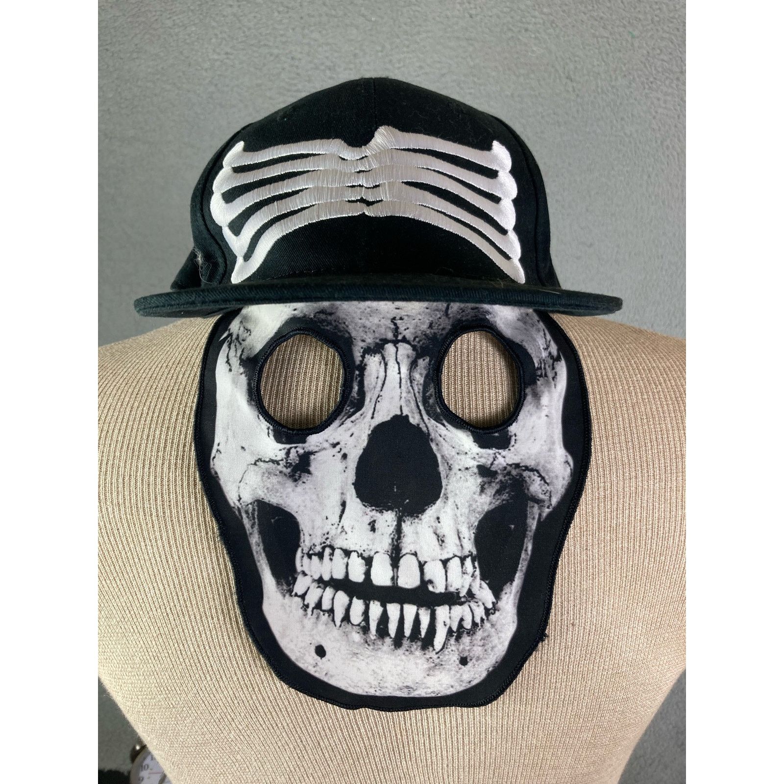 Other Men's Snapback Hat Gothic Punk Skull Mask Streetwear Cap Size ONE SIZE - 3 Thumbnail