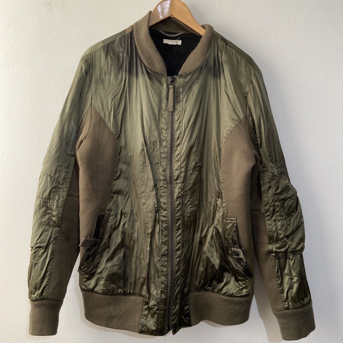 Helmut Lang Helmut Lang Olive Nylon Mesh Bomber Jacket F/W 2015 Size US XL / EU 56 / 4 - 1 Thumbnail
