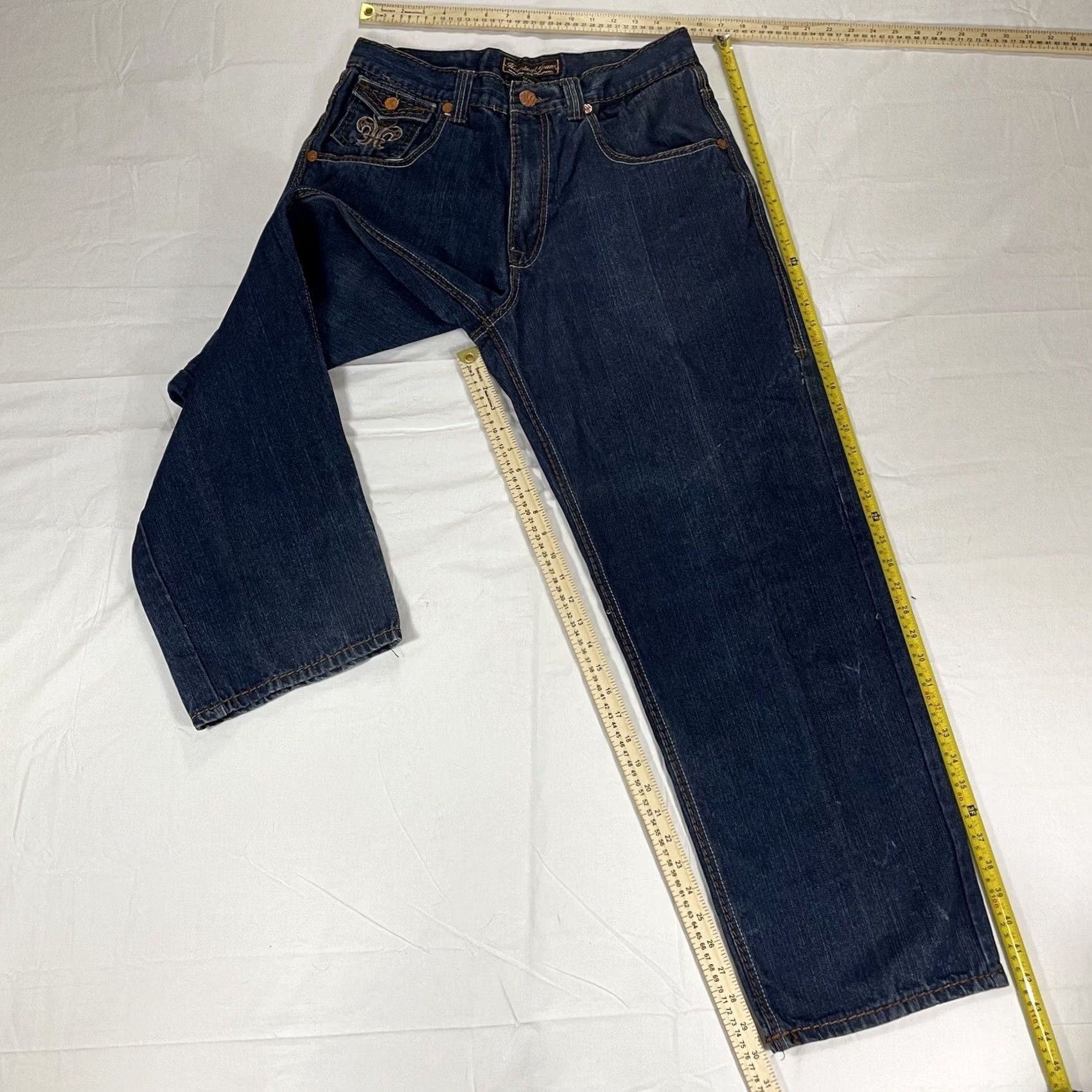 Denime Knockout Jeans Men’s 36x34 Denim Embroidered Flap Pocket Style 1026 Baggy KO Jeans Size US 34 / EU 50 - 2 Thumbnail