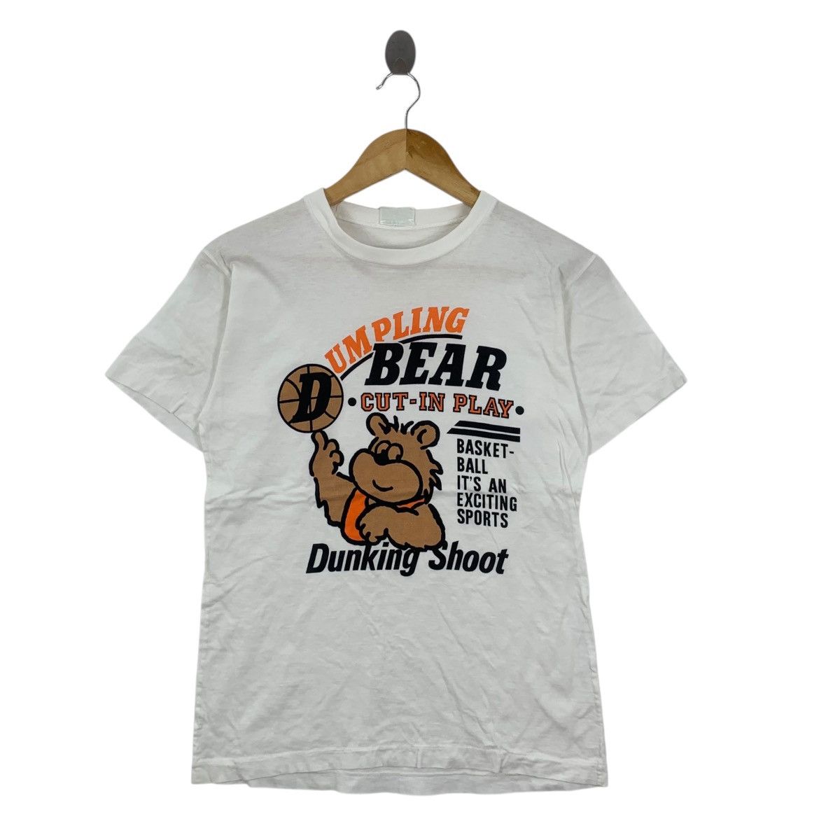 Other Vintage DUMPLING BEAR BASKETBALL Dunking Shoot Tee Shirt Top Size XS / US 0-2 / IT 36-38 - 3 Thumbnail