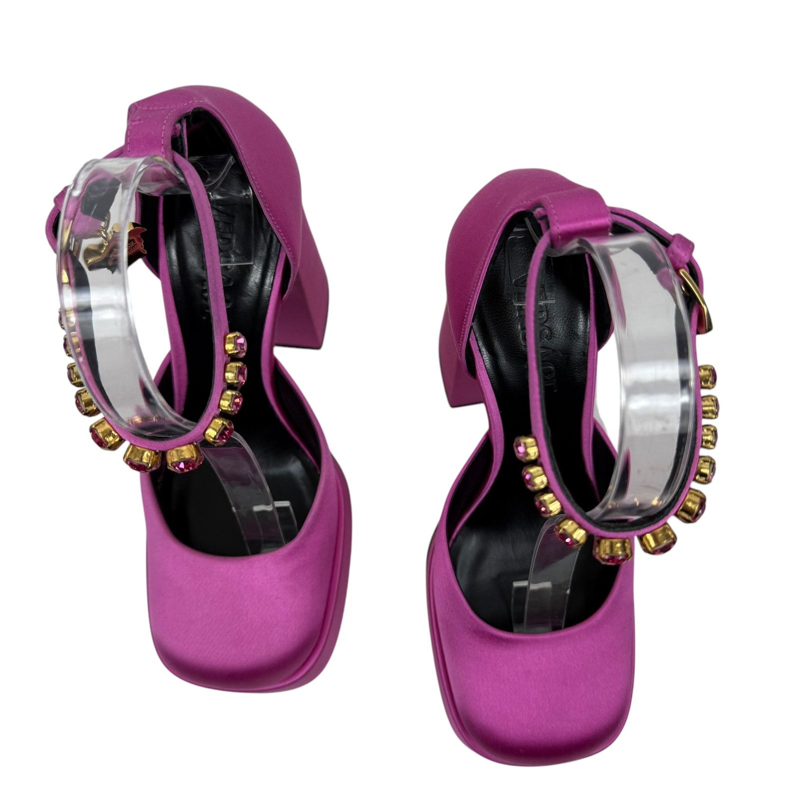 Versace NEW Versace Aevital Medusa Platform Crystals Pumps Pink 37 Size US 7 / IT 37 - 5 Thumbnail