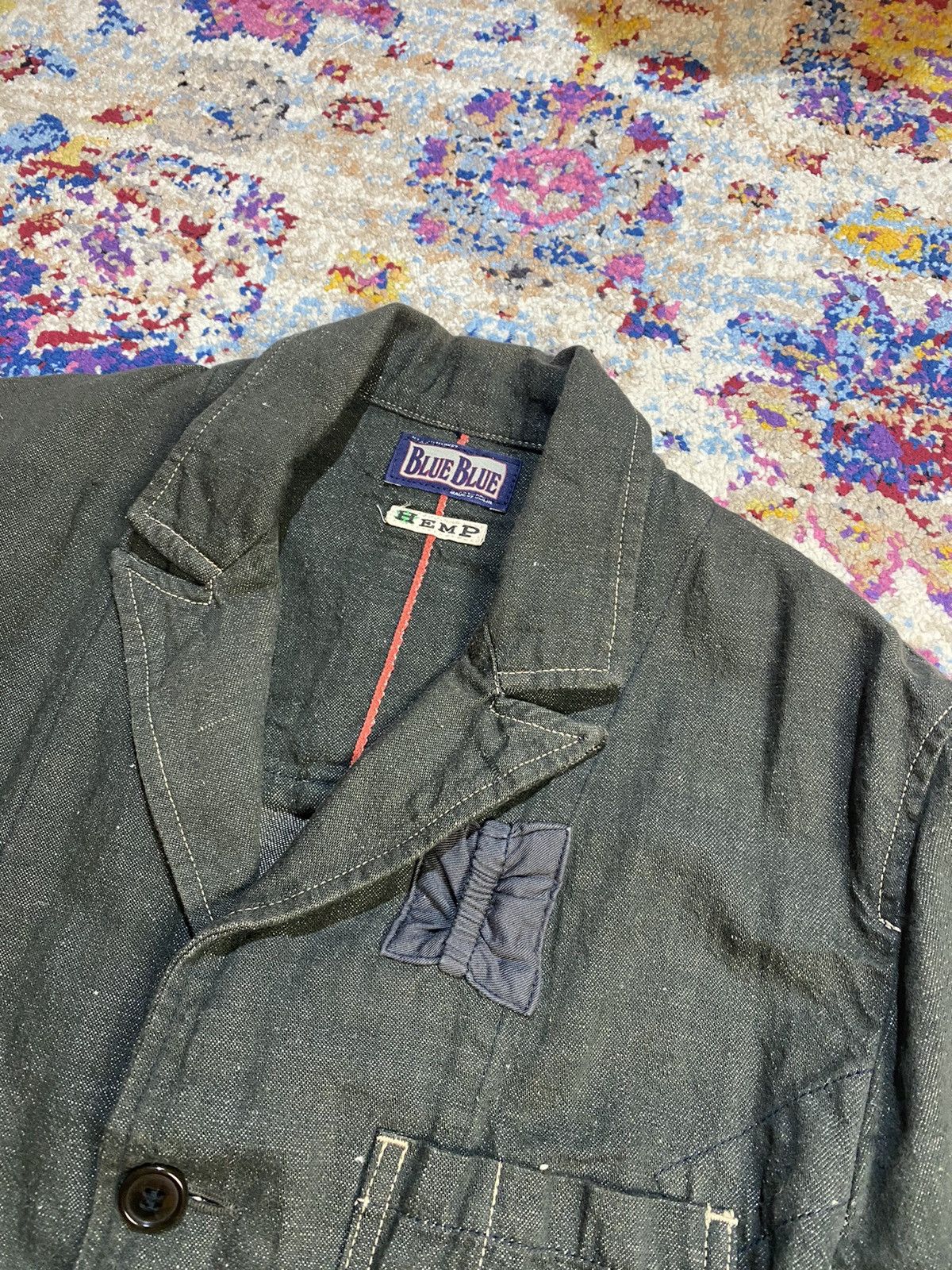 HOLLYWOOD RANCH MARKET × Vintage Blue Blue Hemp Selvedge Easy Light Denim Work Jackets Size US S / EU 44-46 / 1 - 5 Thumbnail