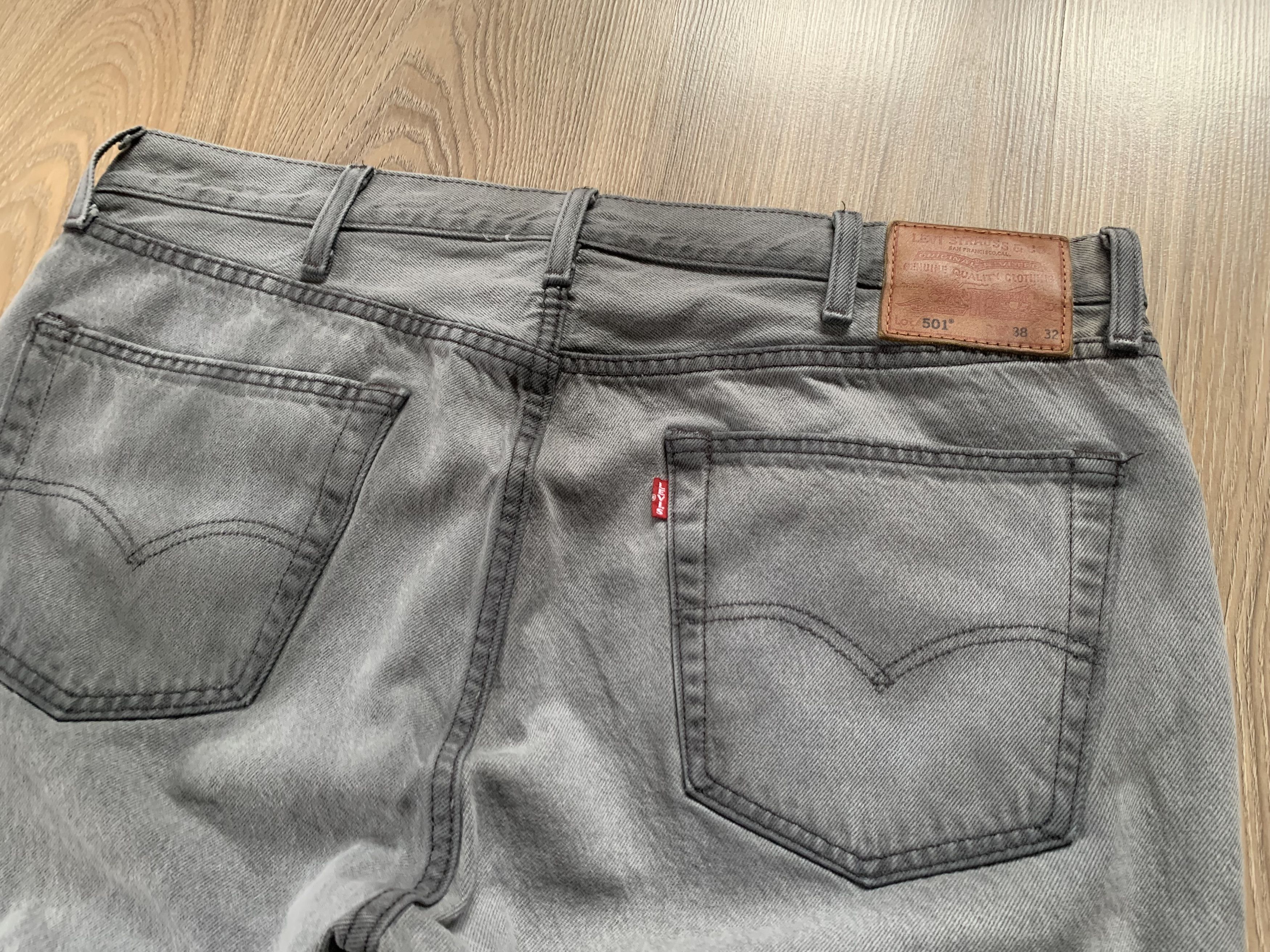 Levi's Levi's Premium 501 Gray Light Wax Button Fly Jeans Size US 38 / EU 54 - 6 Thumbnail