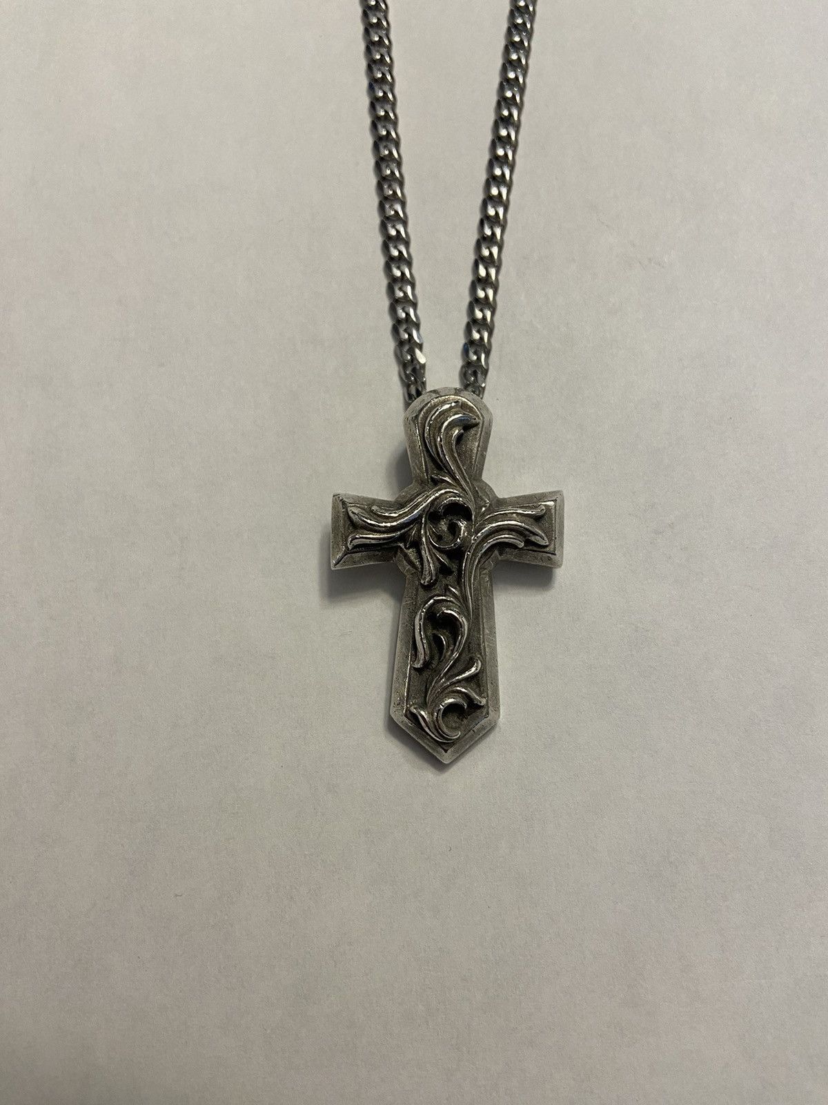 Chrome Hearts RARE Chrome Hearts Vulcan Cross Pendant Cuban Chain 