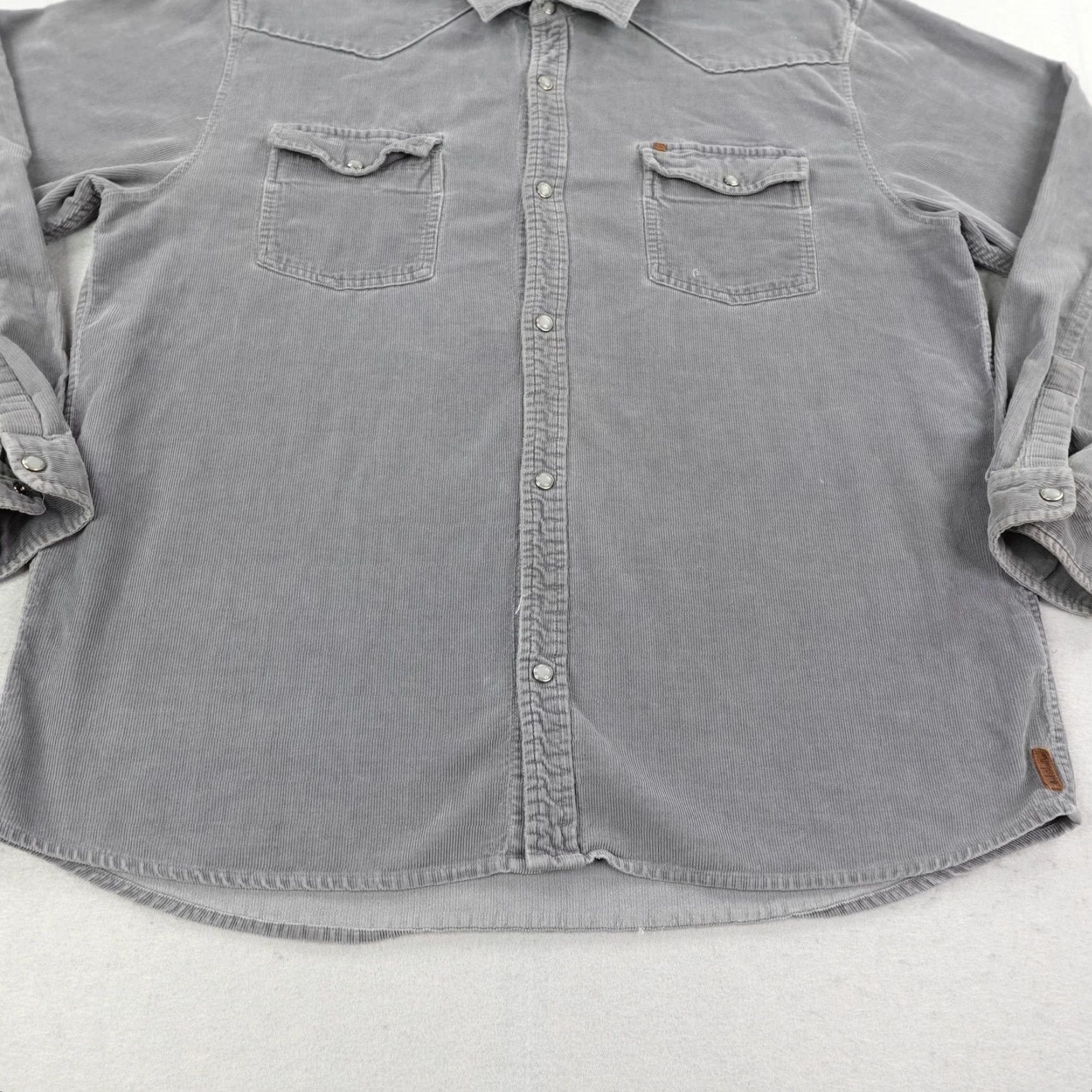 Quiksilver VINTAGE Quiksilver Men's XL Gray Corduroy Western Snap Shirt Casual Casualwear Size US XL / EU 56 / 4 - 4 Thumbnail