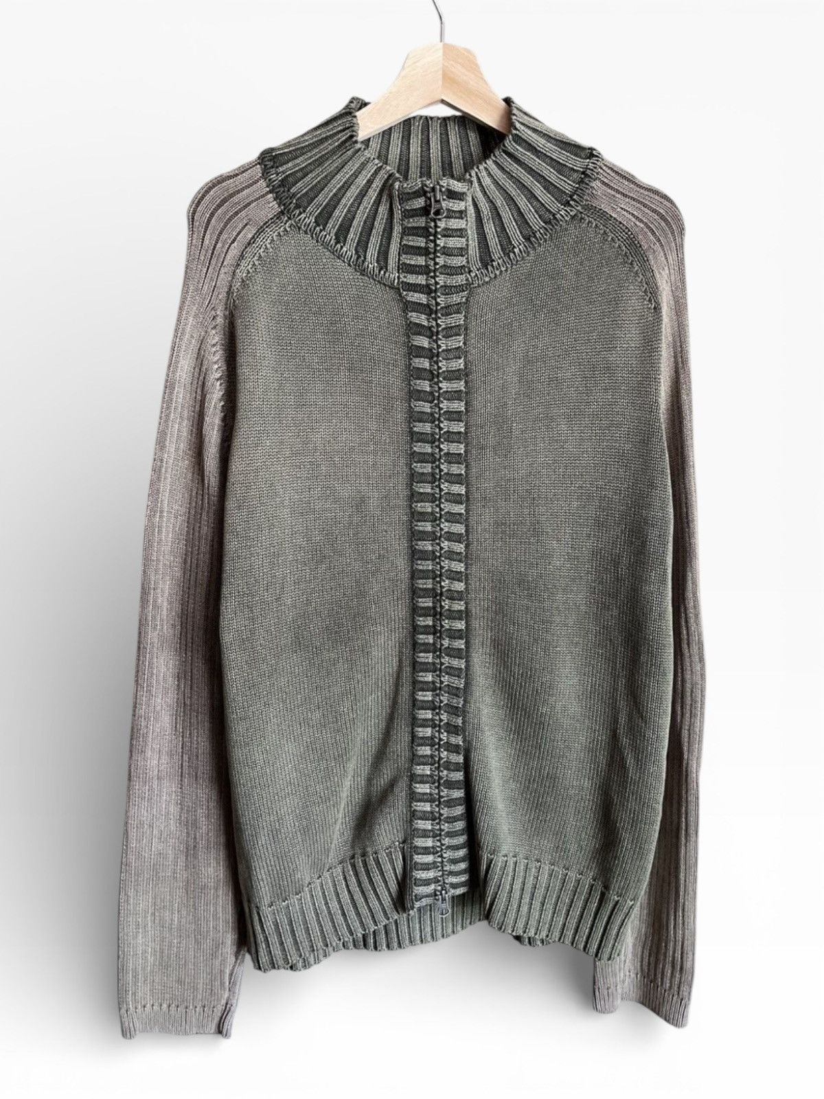 Carbon2Cobalt carbon2cobalt Olive Zip Cardigan Sweater L Size US L / EU 52-54 / 3 - 1 Thumbnail