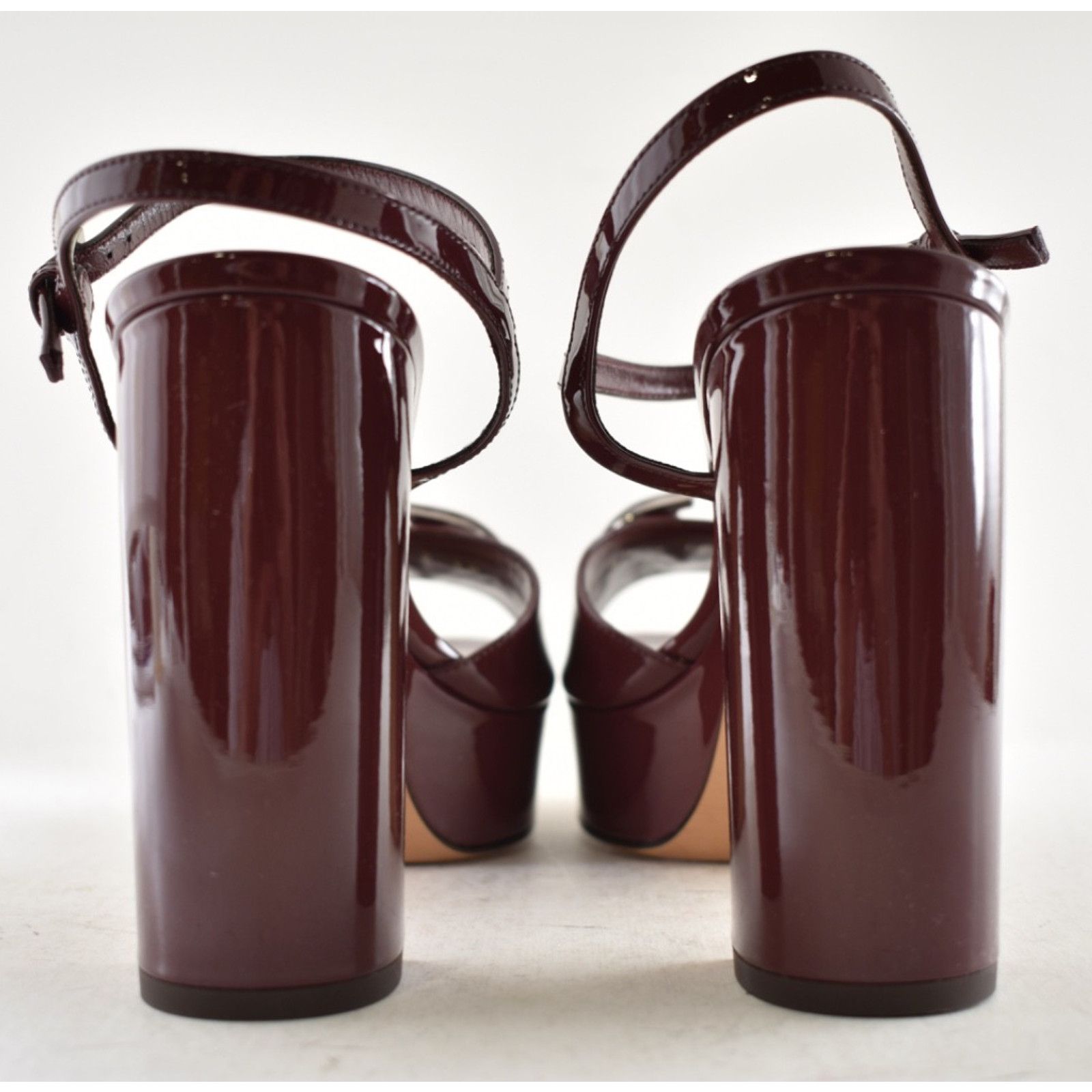 Valentino Valentino VLogo Burgundy Patent Platform Sandal 38 Size US 8 / IT 38 - 16 Thumbnail