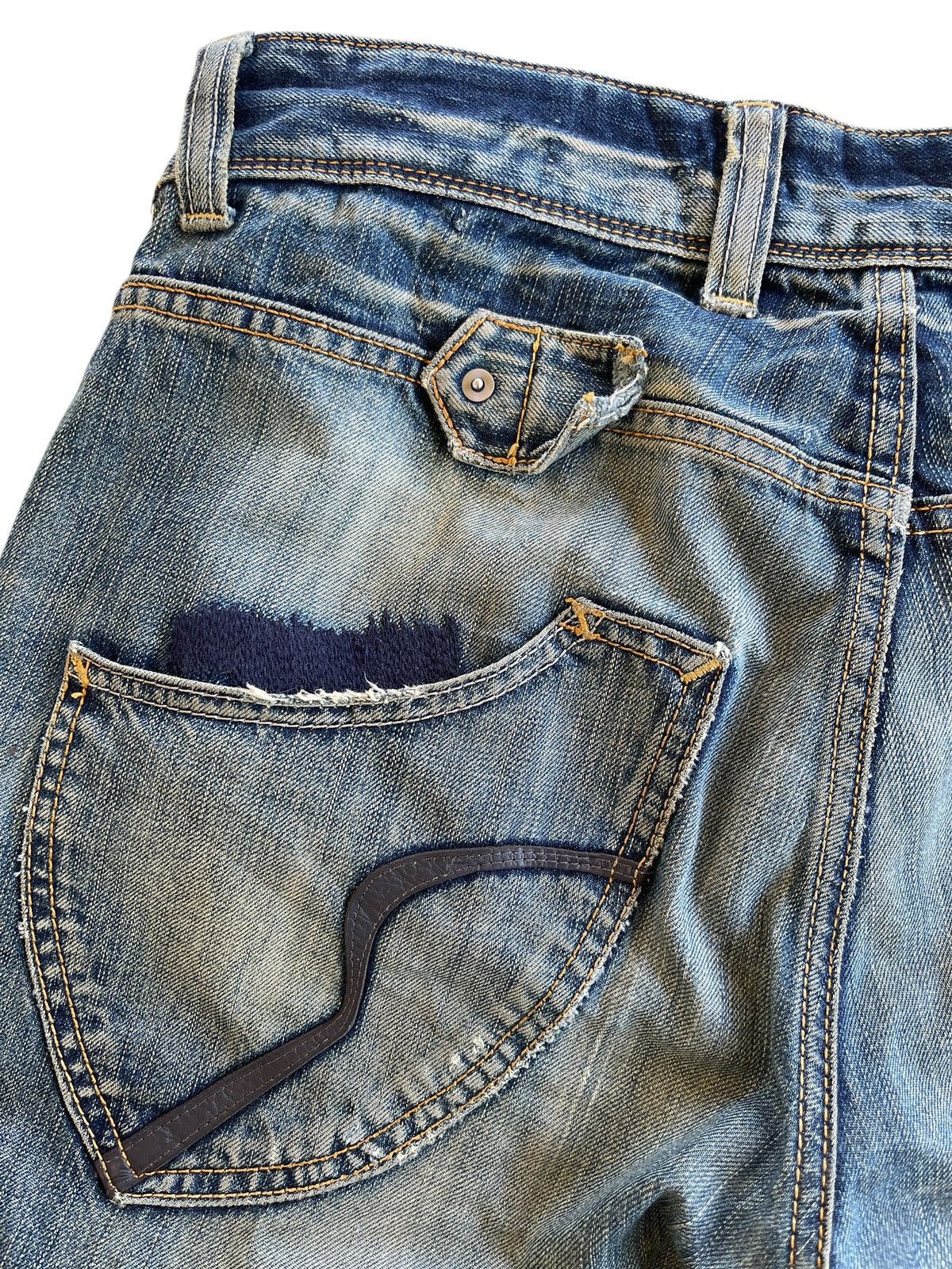 Japanese Brand Rag Recycle Dirty Distressed Jeans Size US 35 - 9 Thumbnail
