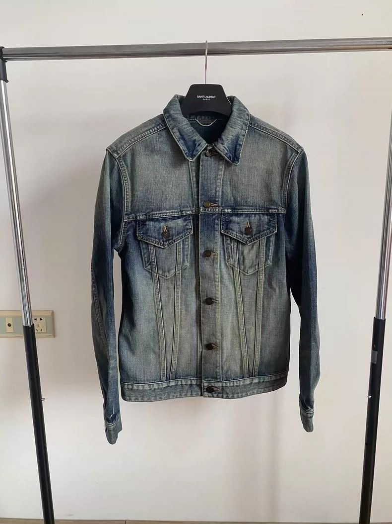 Saint Laurent Paris Saint Laurent Paris 16 FW Shark Embroidered Denim Jacket Size US M / EU 48-50 / 2 - 2 Thumbnail