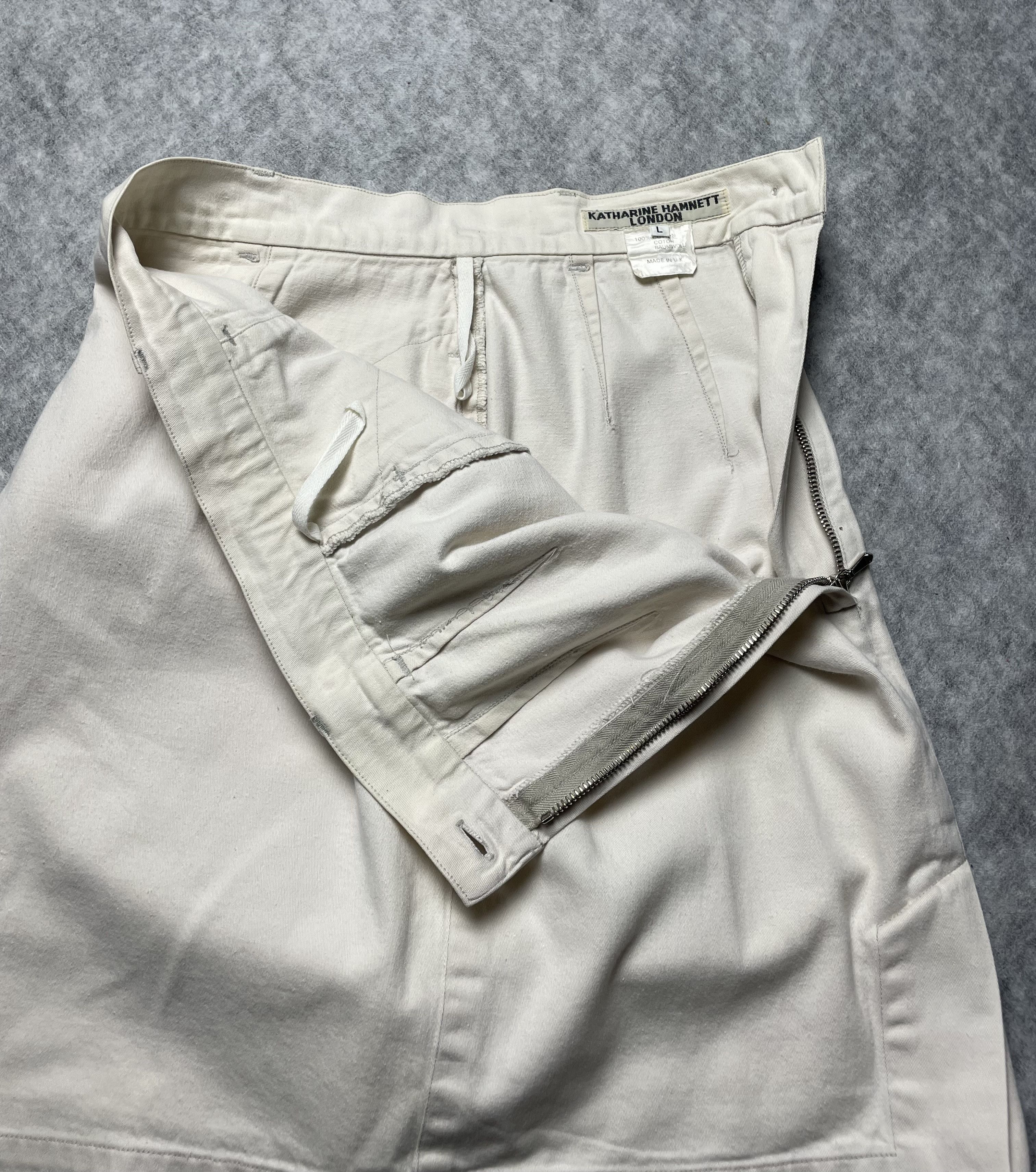 Katharine Hamnett London Katharine Hamnett London Ivory Cotton Skirt Vintage Size 28" / US 6 / IT 42 - 6 Thumbnail