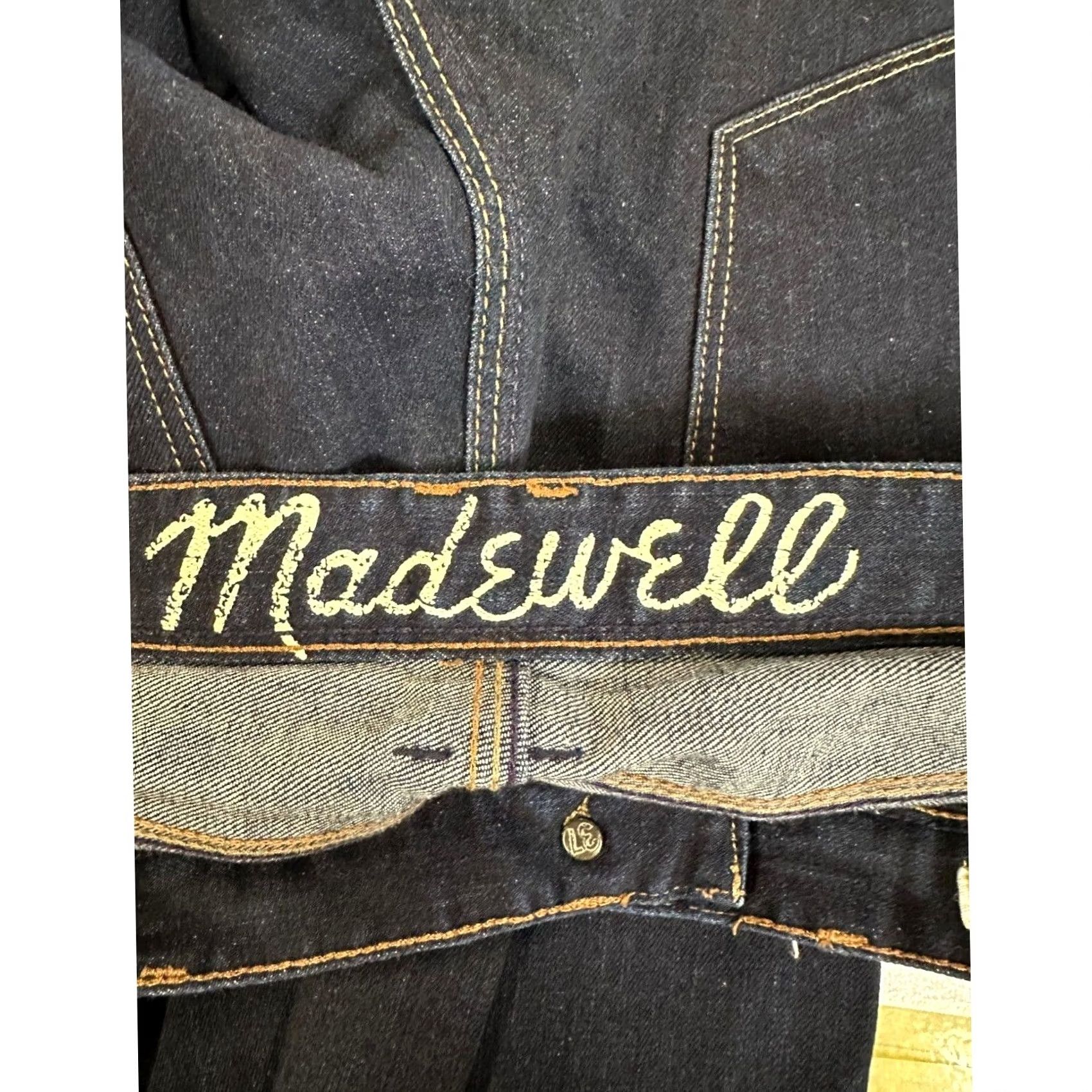 Madewell Madewell Jeans Men 31X34 Blue Dark Wash Straight Rail Stretch Denim Pants Pocket Jeans (Non-Vintage) Mens 31X34 Size US 31 - 3 Thumbnail
