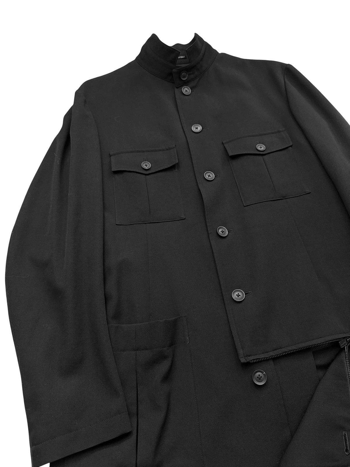 Yohji Yamamoto 2019 PH Zip Gabardine Wool Stand Collar Coat Size US M / EU 48-50 / 2 - 4 Thumbnail