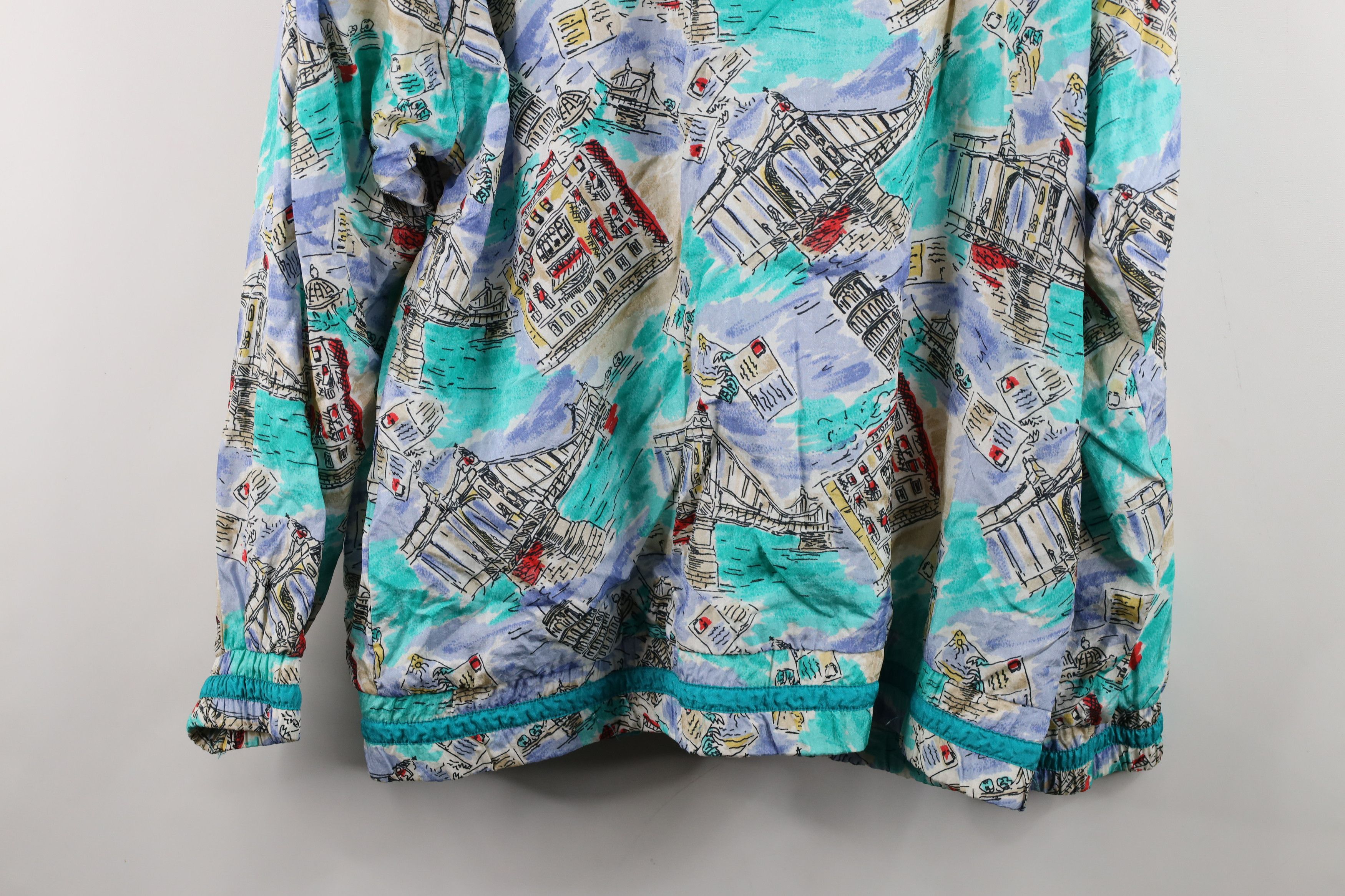 Vintage Vintage 90s Streetwear Over Print Lined Windbreaker Jacket Size L / US 10 / IT 46 - 13 Thumbnail