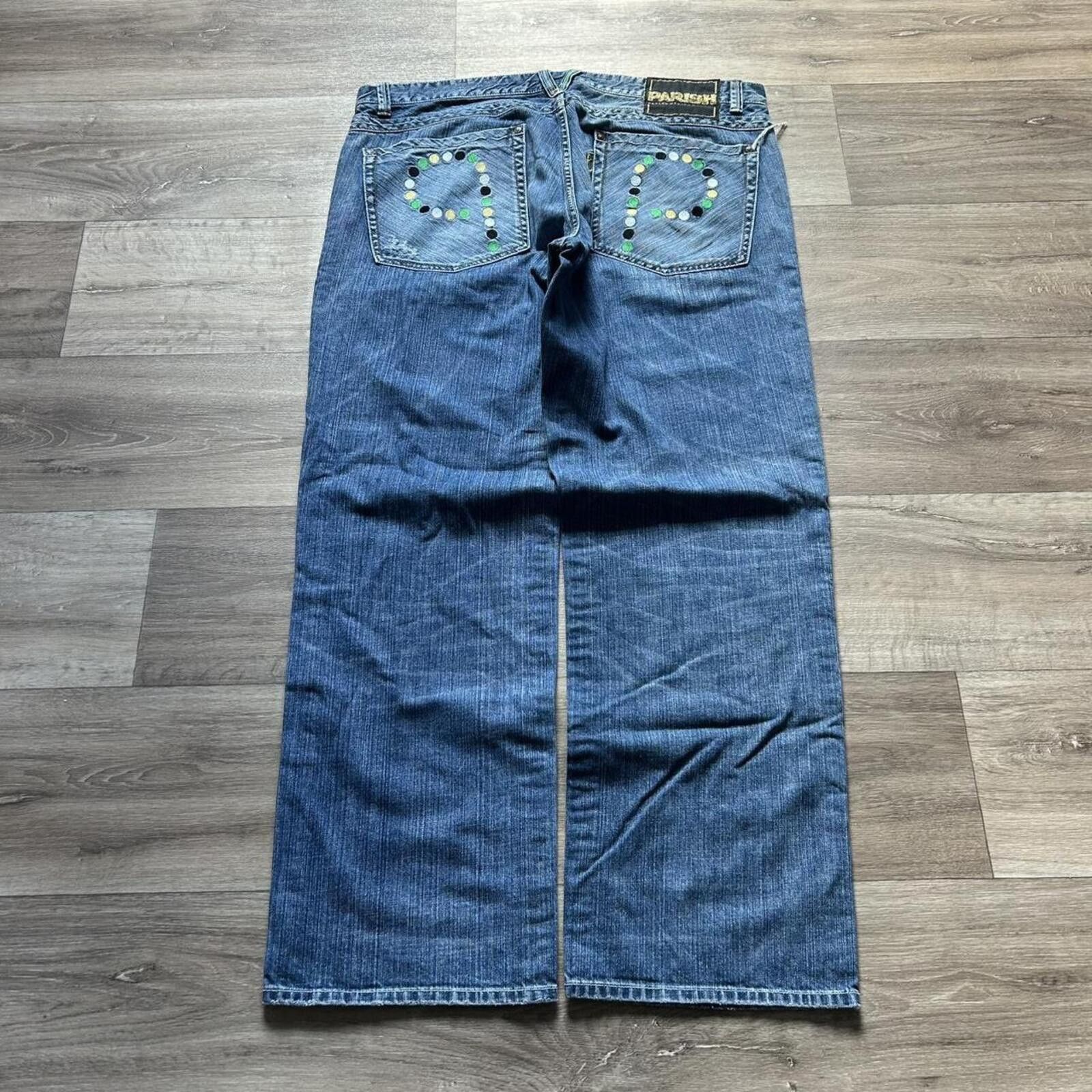 Other Sick y2k Parish Baggy Denim Embroidered Jeans size 42 Size US 42 / EU 58 - 1 Thumbnail