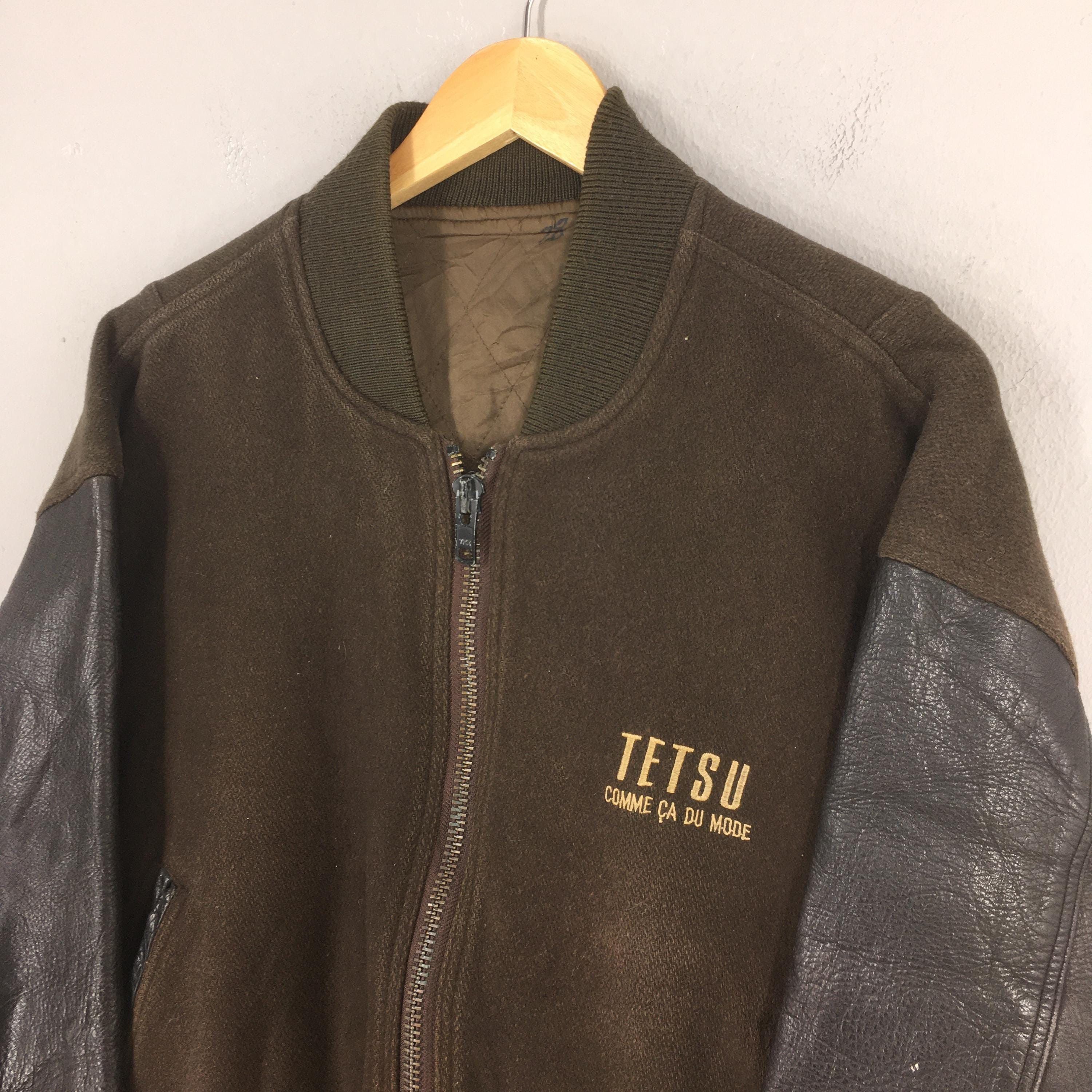 Japanese Brand Vintage 80s Tetsu Comme Ca Du Mode Wool Varsity Jacket Large Size US L / EU 52-54 / 3 - 4 Thumbnail