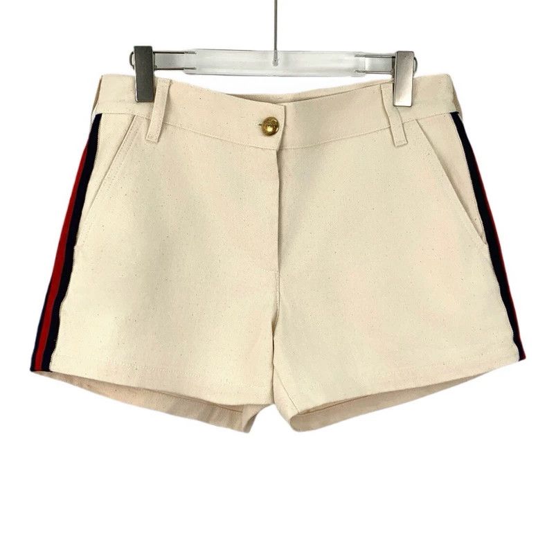 Gucci Gucci Beige side striped cotton casual shorts Size 27" / US 4 / IT 40 - 1 Thumbnail