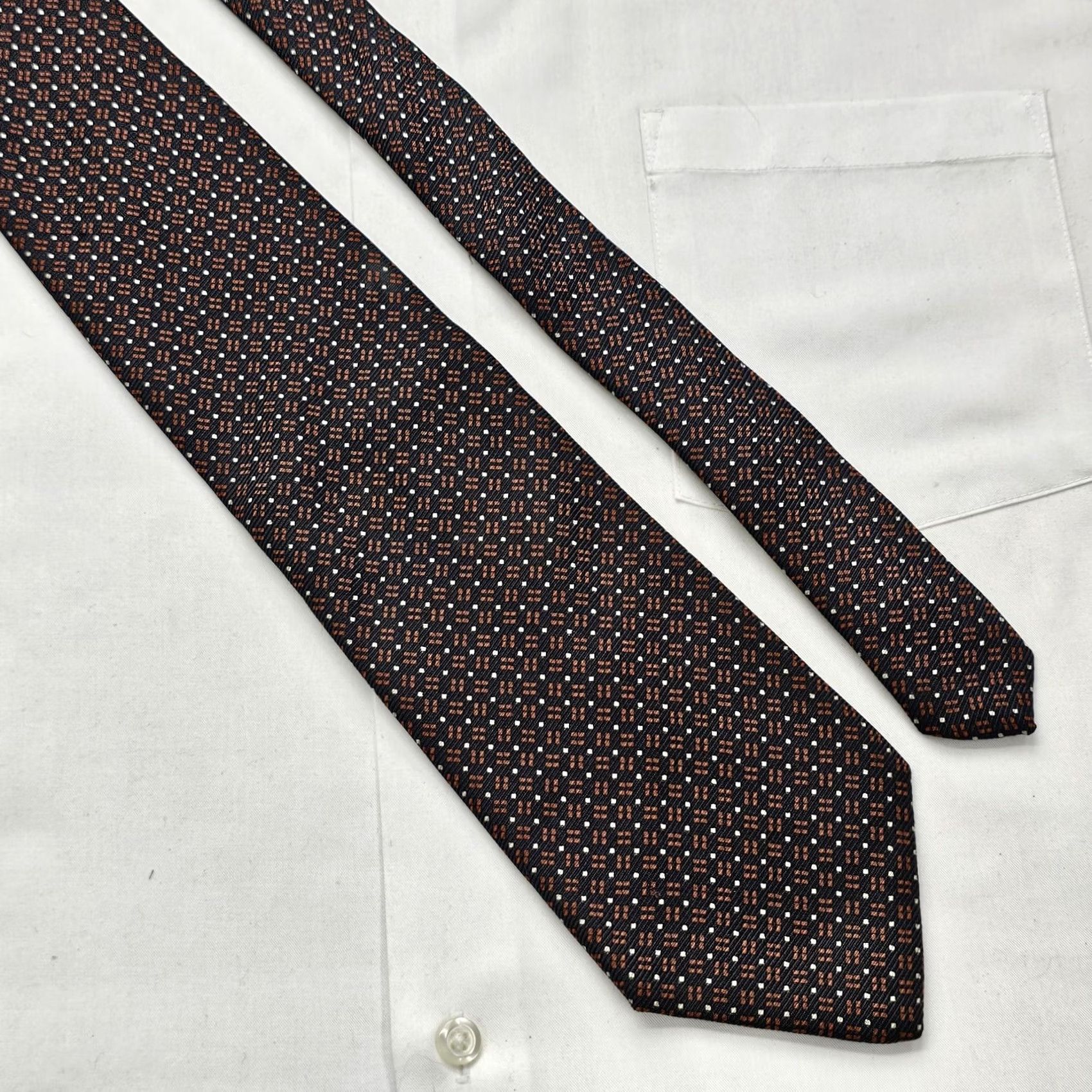 Brooks Brothers VINTAGE Brooks Brothers Makers Necktie Mens 100% Silk Tie Black Geometric 59X3.75 USA Size ONE SIZE - 4 Thumbnail