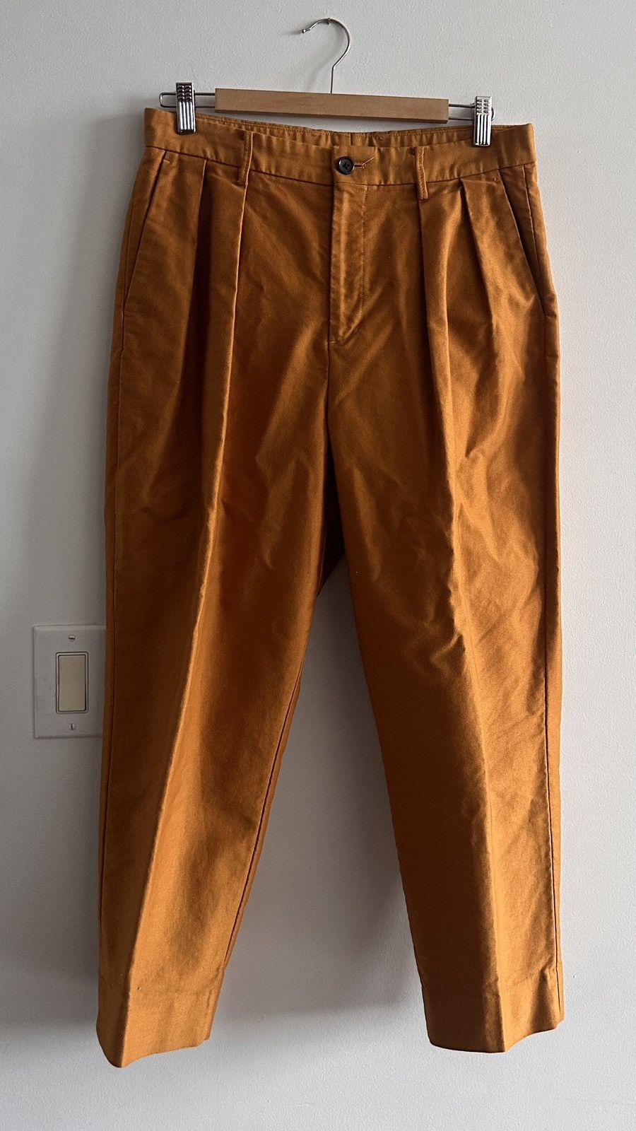 Tomorrowland Tomorrowland Burnt Orange Dbl Pleat Ctn Trouser Size Small Size US 30 / EU 46 - 1 Thumbnail