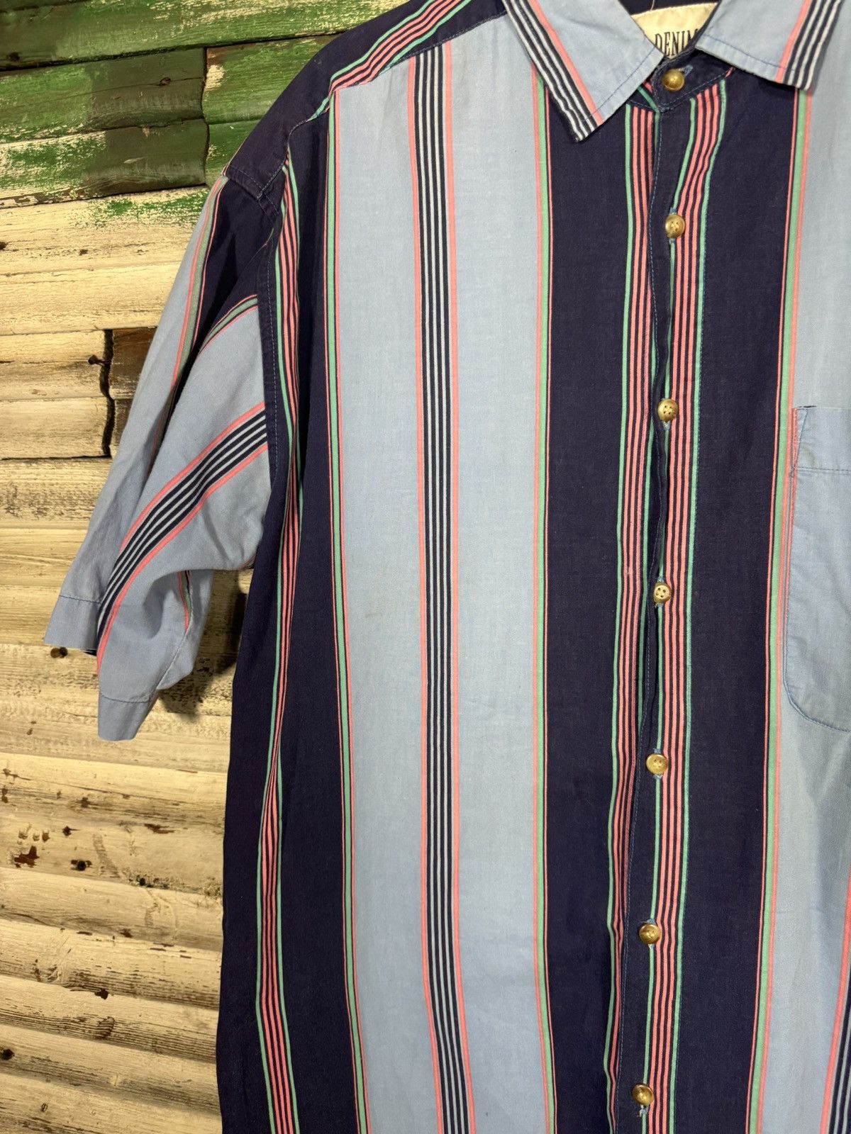 Vintage Vintage 90s Striped Button Up Shirt Size US M / EU 48-50 / 2 - 3 Thumbnail