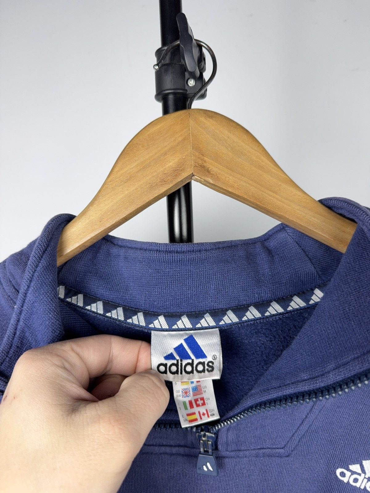 Adidas Vintage 90s Retro Y2K adidas Back Zip Sweatshirt Rare Navy Size US M / EU 48-50 / 2 - 9 Thumbnail