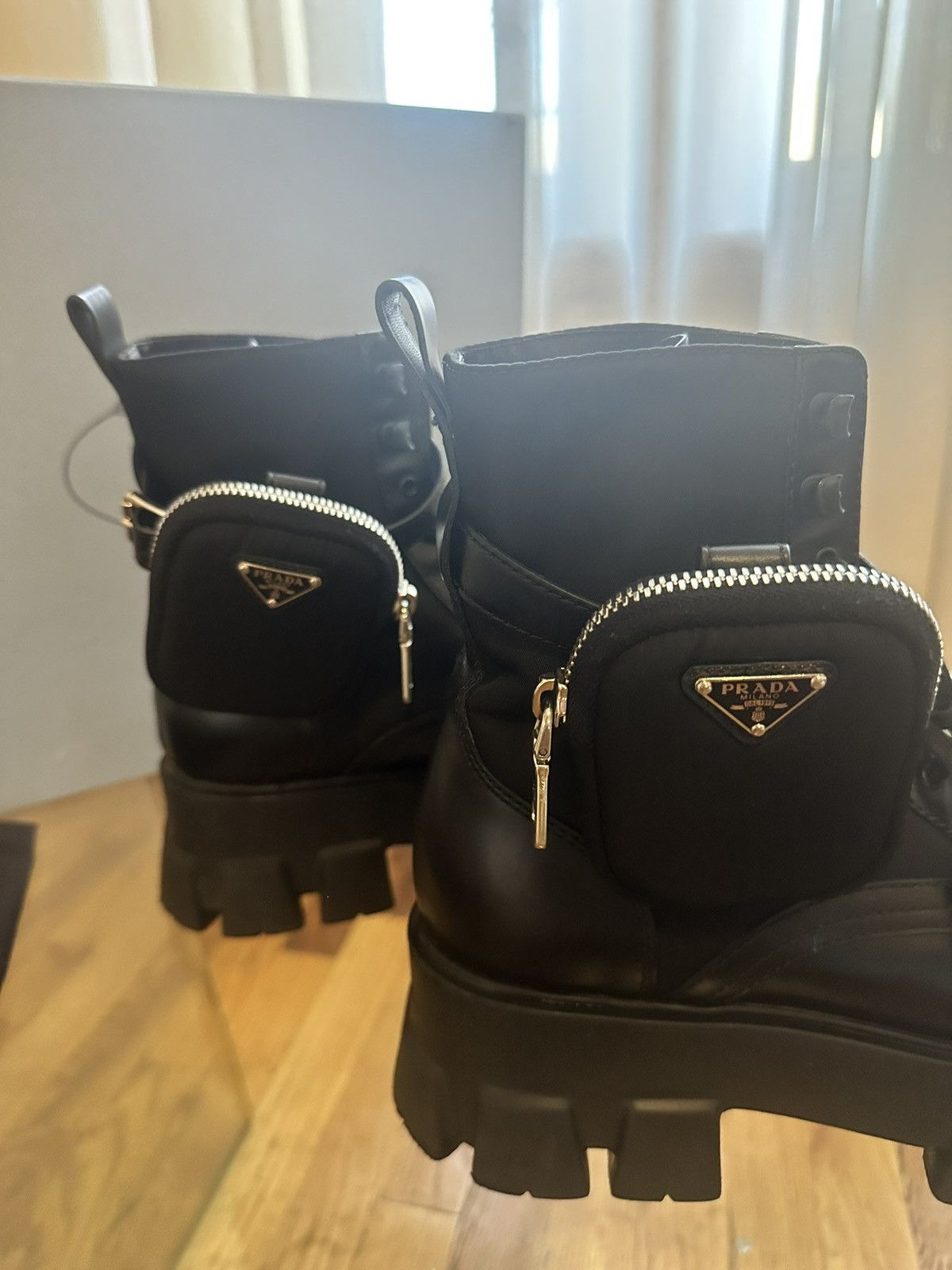 Prada Prada Monolith brushed leather and Re-Nylon boots with pouch Size US 10.5 / IT 40.5 - 6 Thumbnail