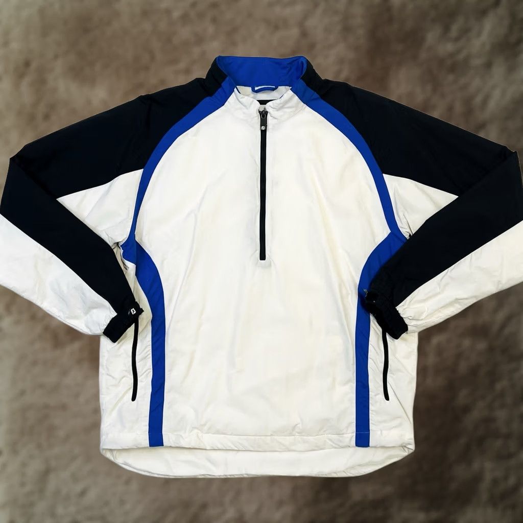 Footjoy FootJoy Windbreaker Jacket Men L Blue White 1/4 Zip Pullover Lightweight Polo Shirt Style Outdoor Golf Size US L / EU 52-54 / 3 - 1 Thumbnail
