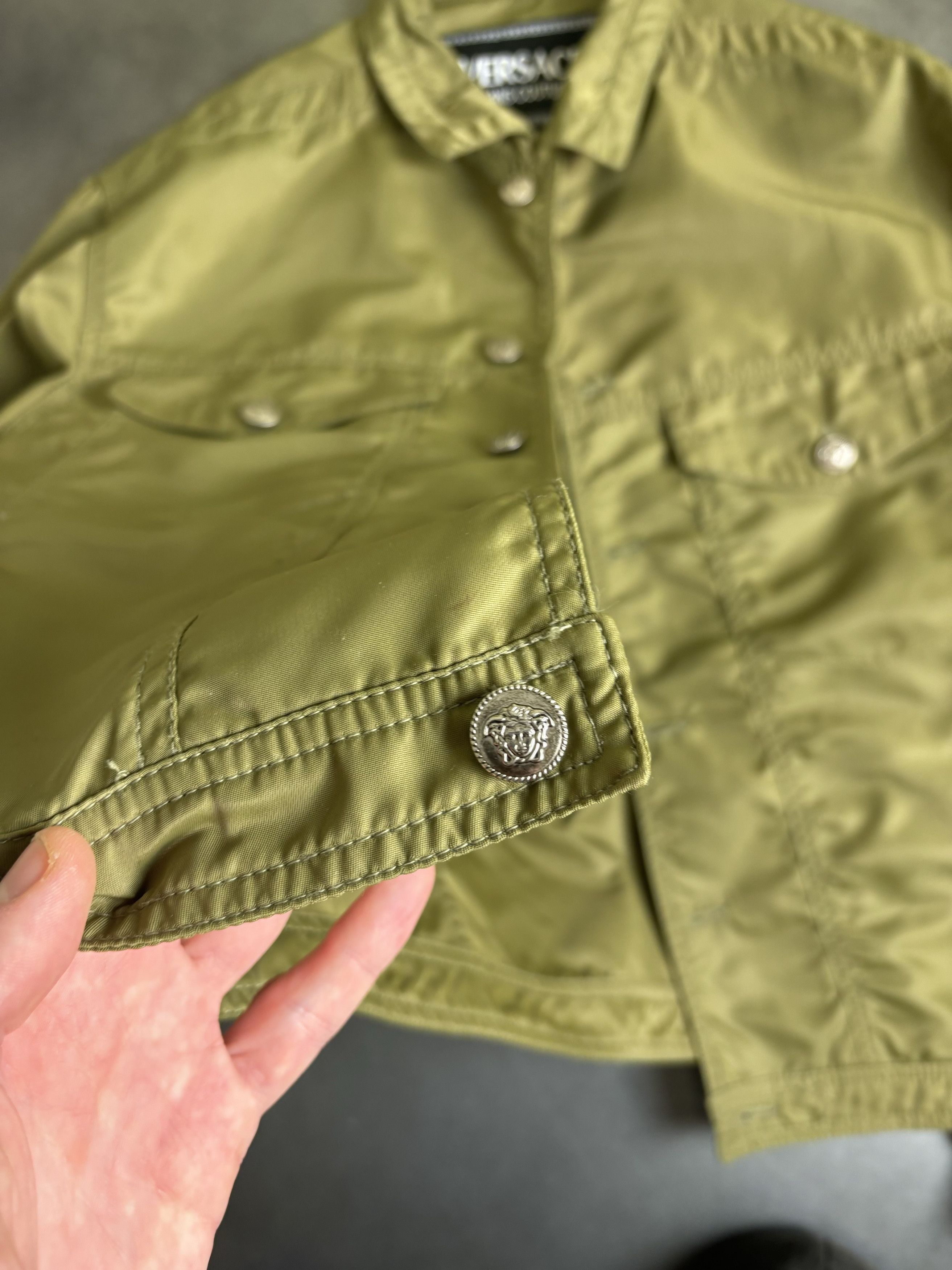 Versace × Versace Jeans Couture × Vintage 1990s Versace Jeans Couture Nylon Tucker Jacket Vintage Boxy Size US M / EU 48-50 / 2 - 6 Thumbnail