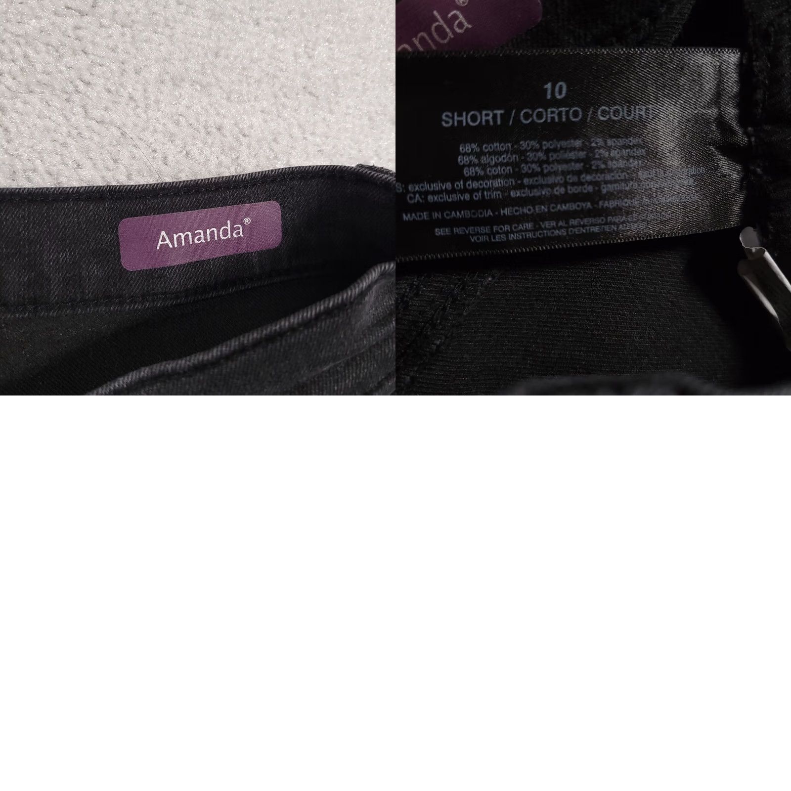 Gloria Vanderbilt Gloria Vanderbilt Amanda Jeans Women's 10 Short Denim Black Stretch Straight Leg Jeans Size 32" / US 10 / IT 46 - 9 Thumbnail