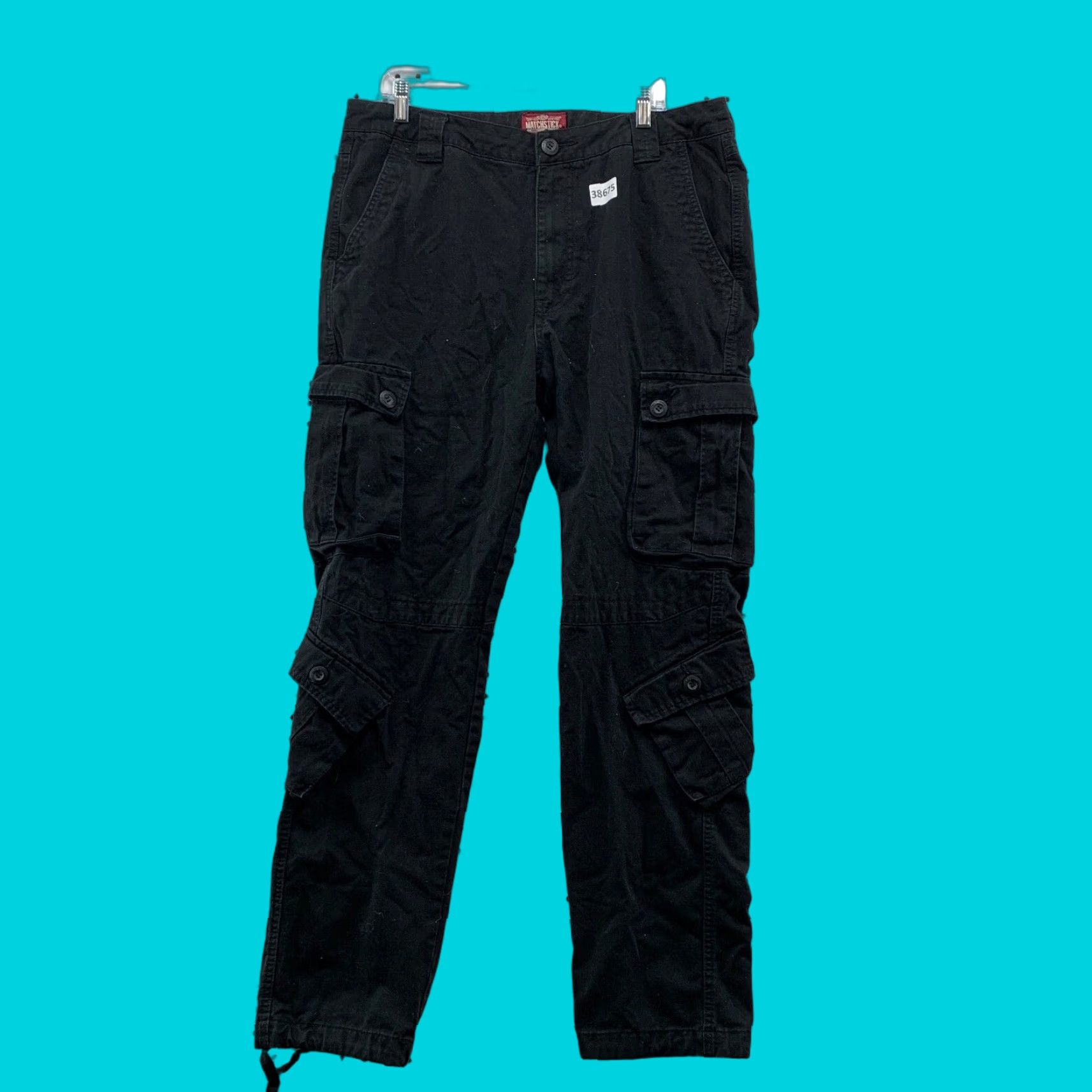 Vintage VINTAGE Matchstick Cargo Pants Black Mens Utility Pocket Size 38x31 Skateboard Size US 38 / EU 54 - 1 Thumbnail