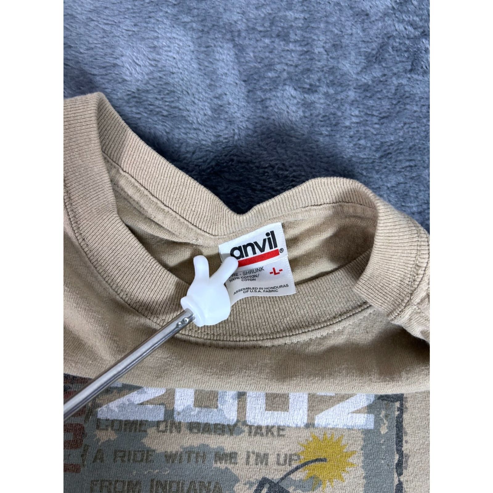 Anvil John Mellencamp 2002 Summer Tour T-Shirt Large Tan Anvil Vintage Rock Concert T Size US L / EU 52-54 / 3 - 5 Thumbnail