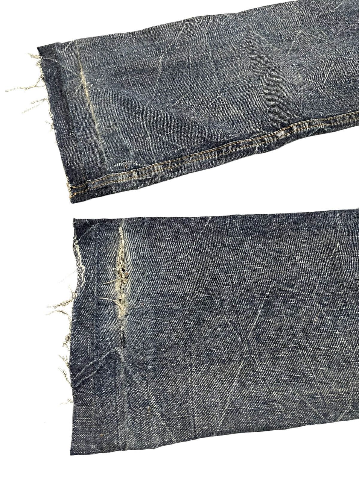 Japanese Brand × LOWBOX × Vintage KUI Japan Distressed Claw Mark Honeycomb Flared Jeans Size US 34 / EU 50 - 17 Thumbnail